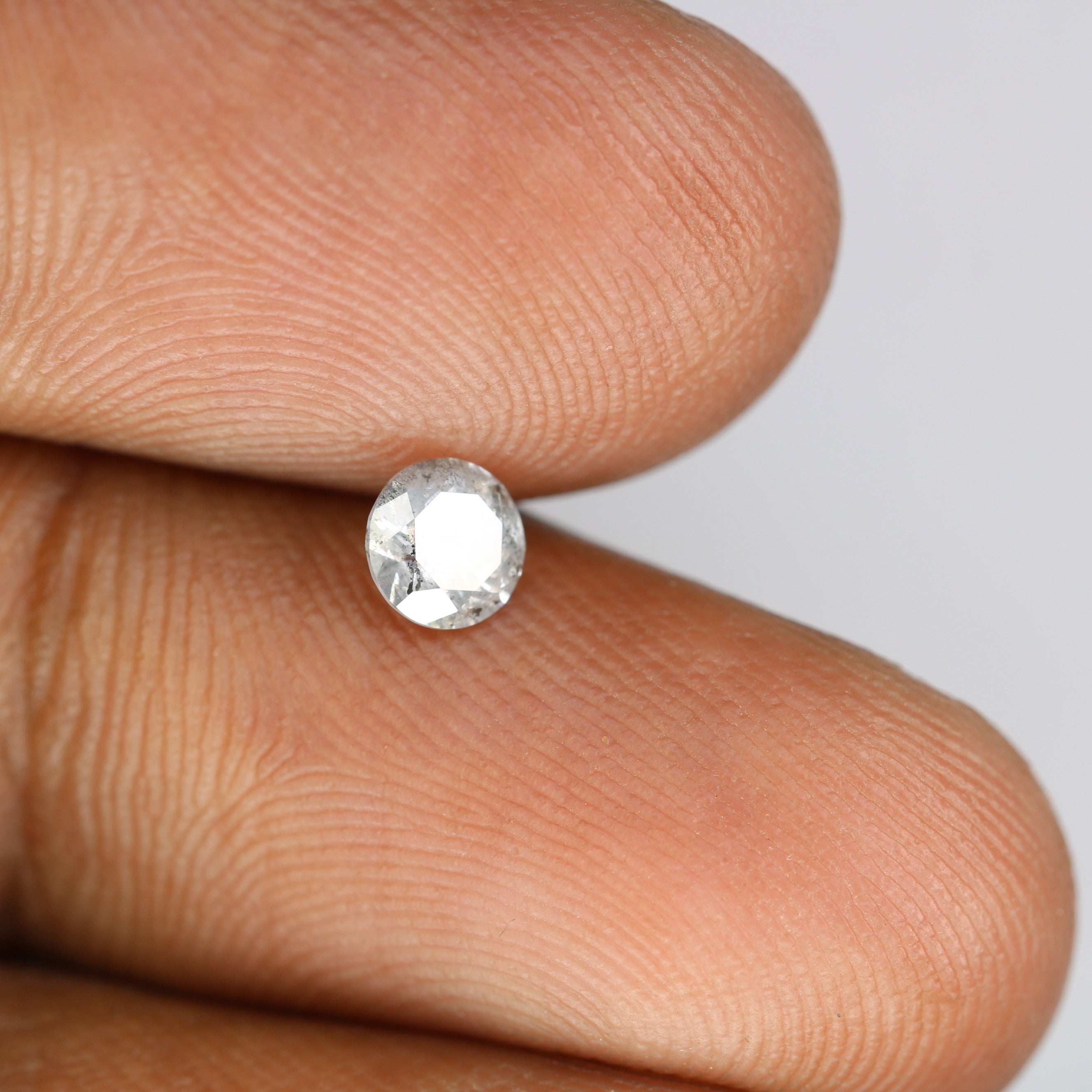 0.43 CT Natural Salt And Pepper 4.70 x 2.90 MM Round Brilliant Cut Diamond For Engagement Ring