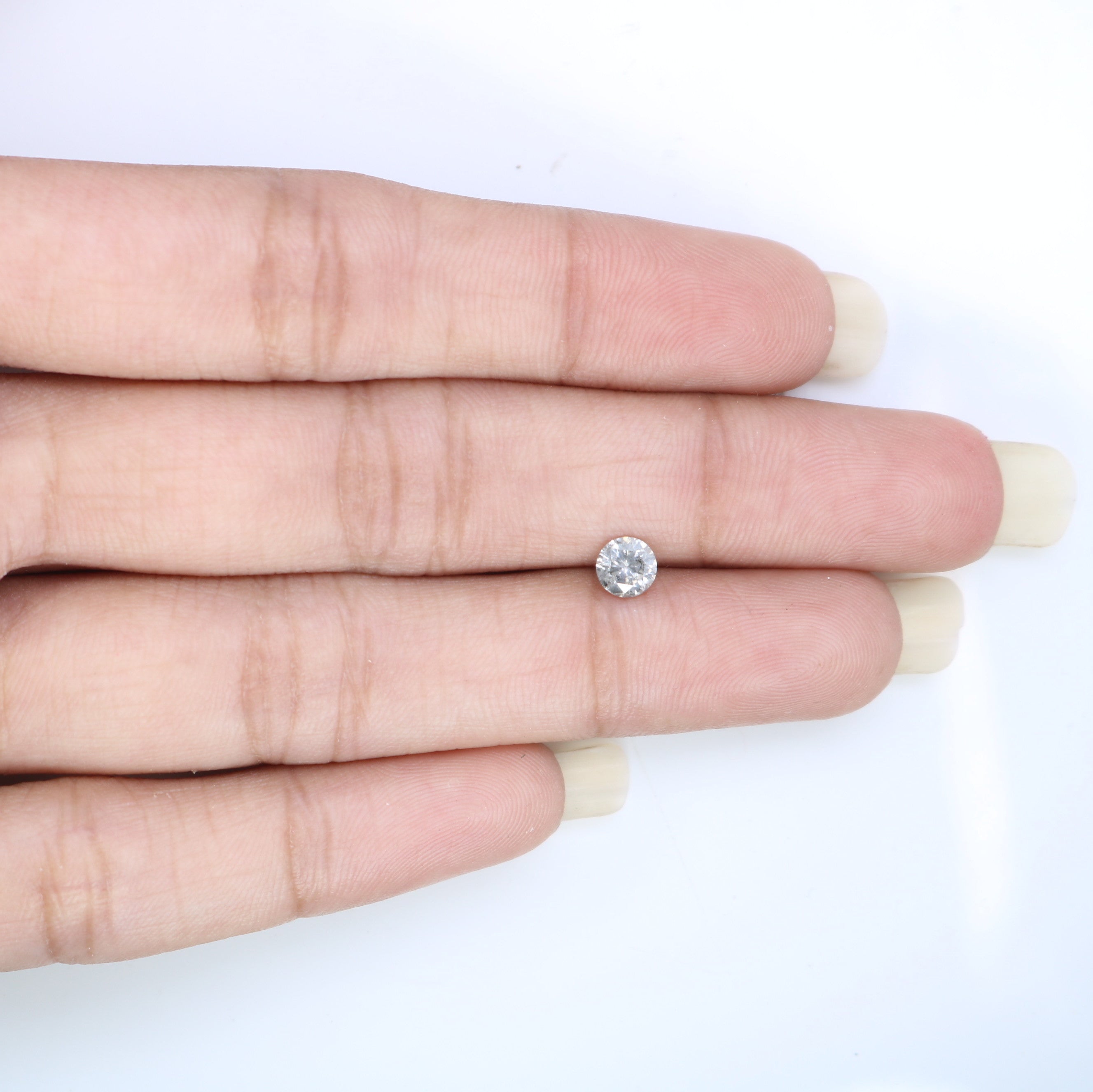 0.43 CT Natural Salt And Pepper 4.70 x 2.90 MM Round Brilliant Cut Diamond For Engagement Ring