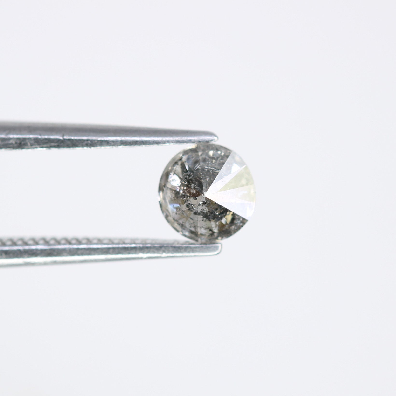 0.44 CT Salt And Pepper Round Brilliant Cut Diamond For Engagement Ring