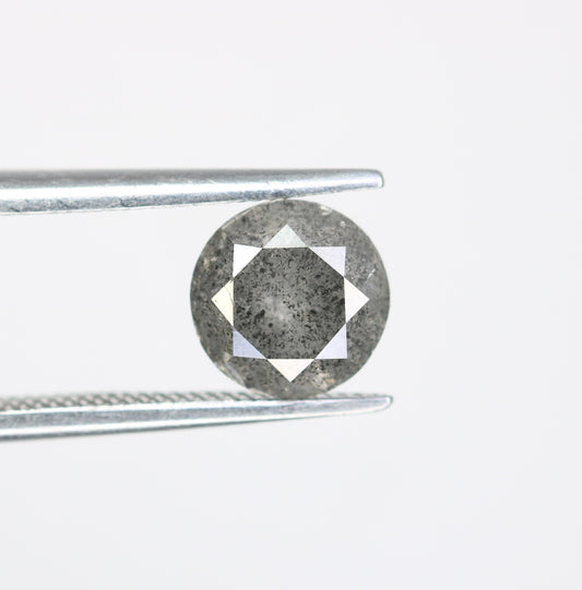 1.61 CT Salt And Pepper Round Brilliant Cut Diamond For Wedding Ring - JayKrishna Diamond