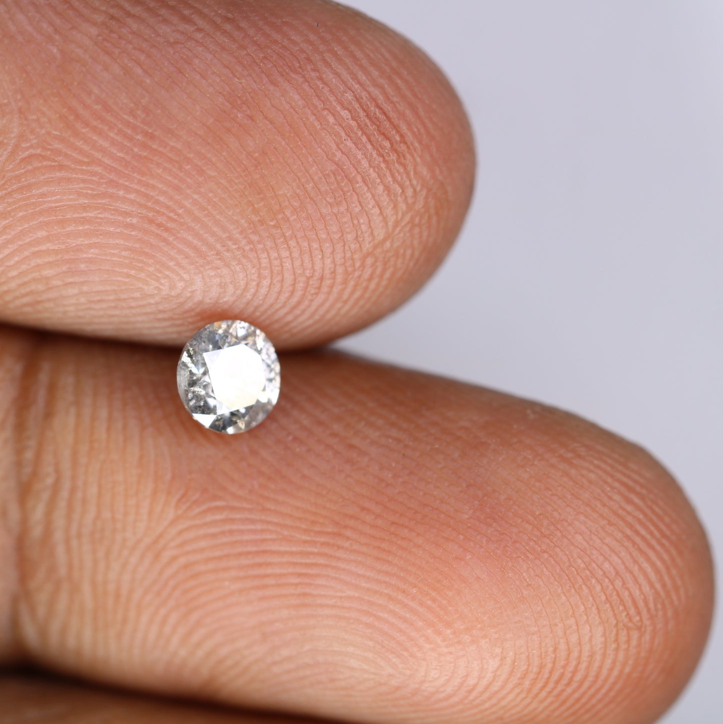 0.44 CT Salt And Pepper Round Brilliant Cut Diamond For Engagement Ring