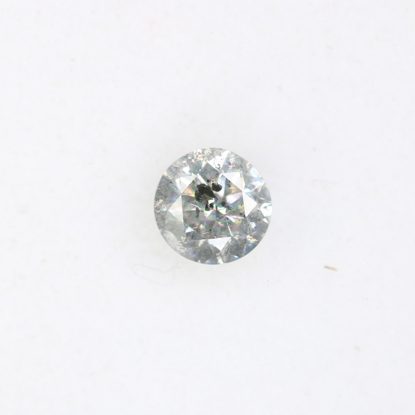 0.44 CT Salt And Pepper Round Brilliant Cut Diamond For Engagement Ring