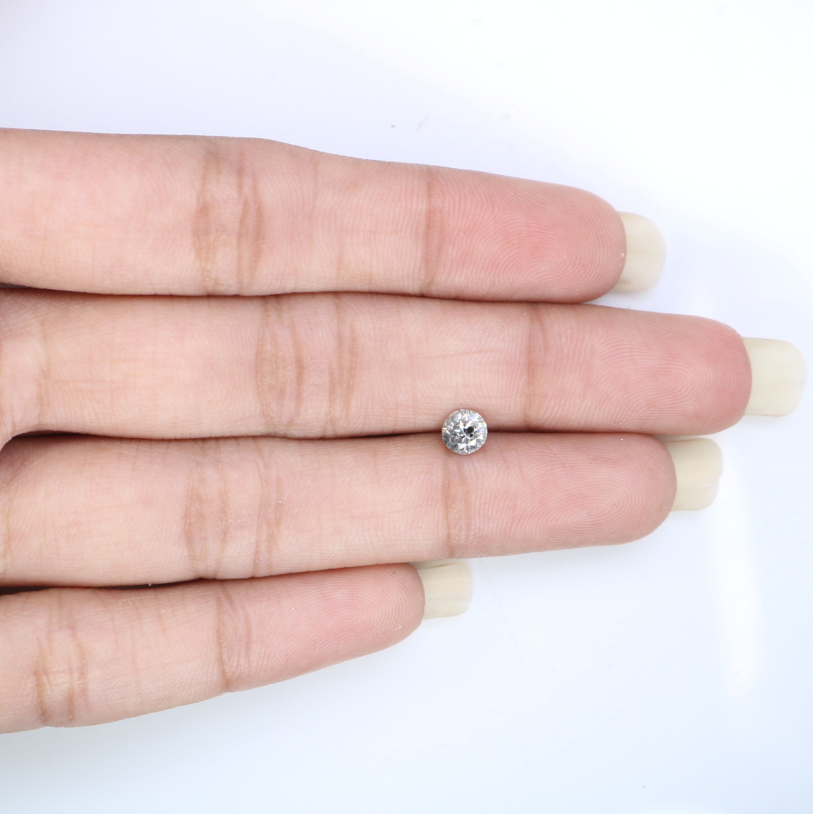 0.44 CT Salt And Pepper Round Brilliant Cut Diamond For Engagement Ring