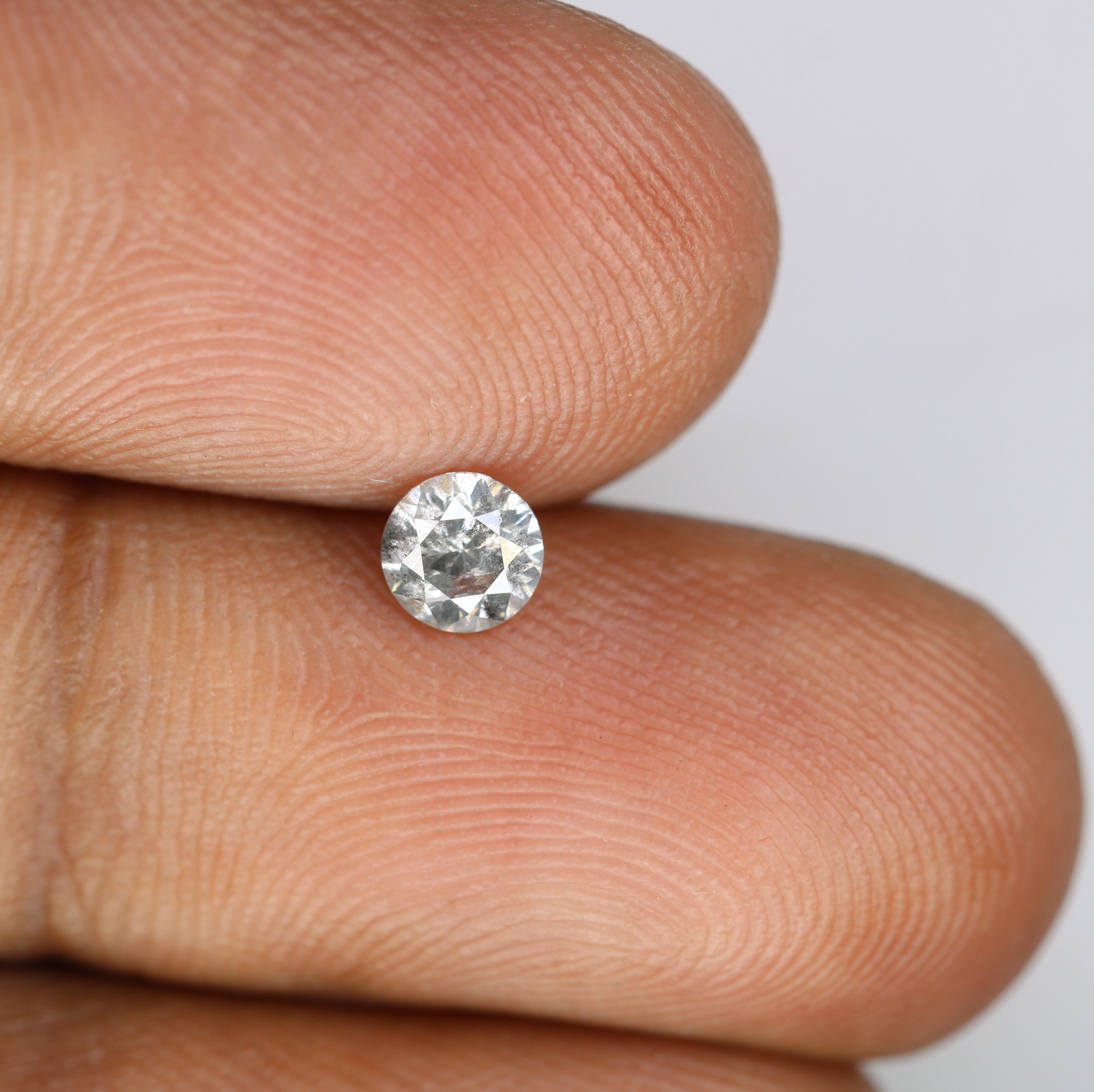 0.41 CT Salt And Pepper Loose Round Brilliant Cut Diamond For Engagement Ring