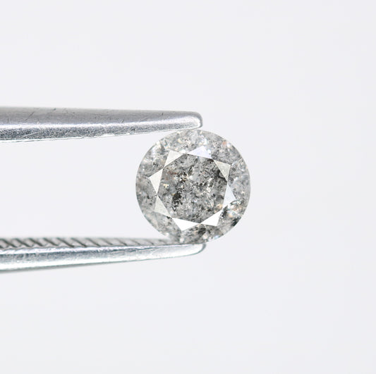 0.37 CT Round Brilliant Cut Salt and Pepper Diamond 4.50 x 2.80 MM | Natural Gemstone for Custom Engagement Rings, Unique Ethical Jewelry & Artisan Fine Jewelry - JayKrishna Diamond