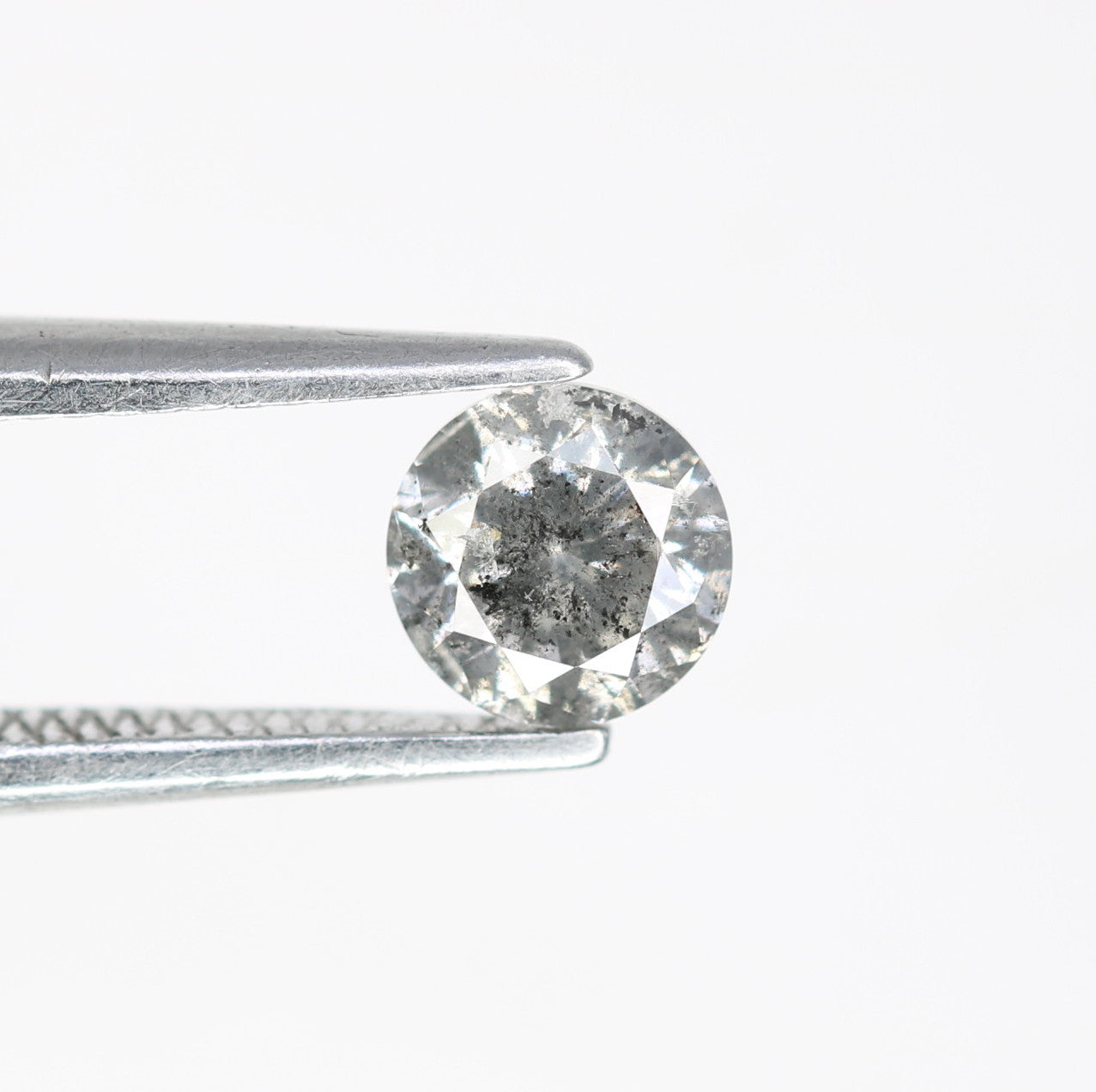 0.45 CT Salt And Pepper Brilliant Cut Round Loose Diamond For Engagement Ring