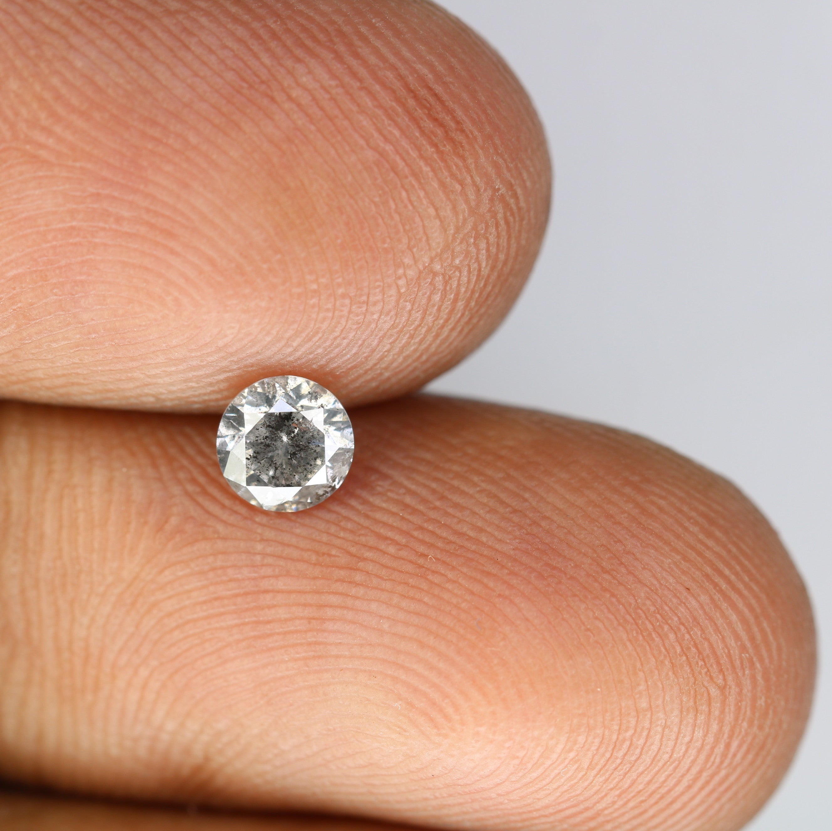 0.45 CT Salt And Pepper Brilliant Cut Round Loose Diamond For Engagement Ring