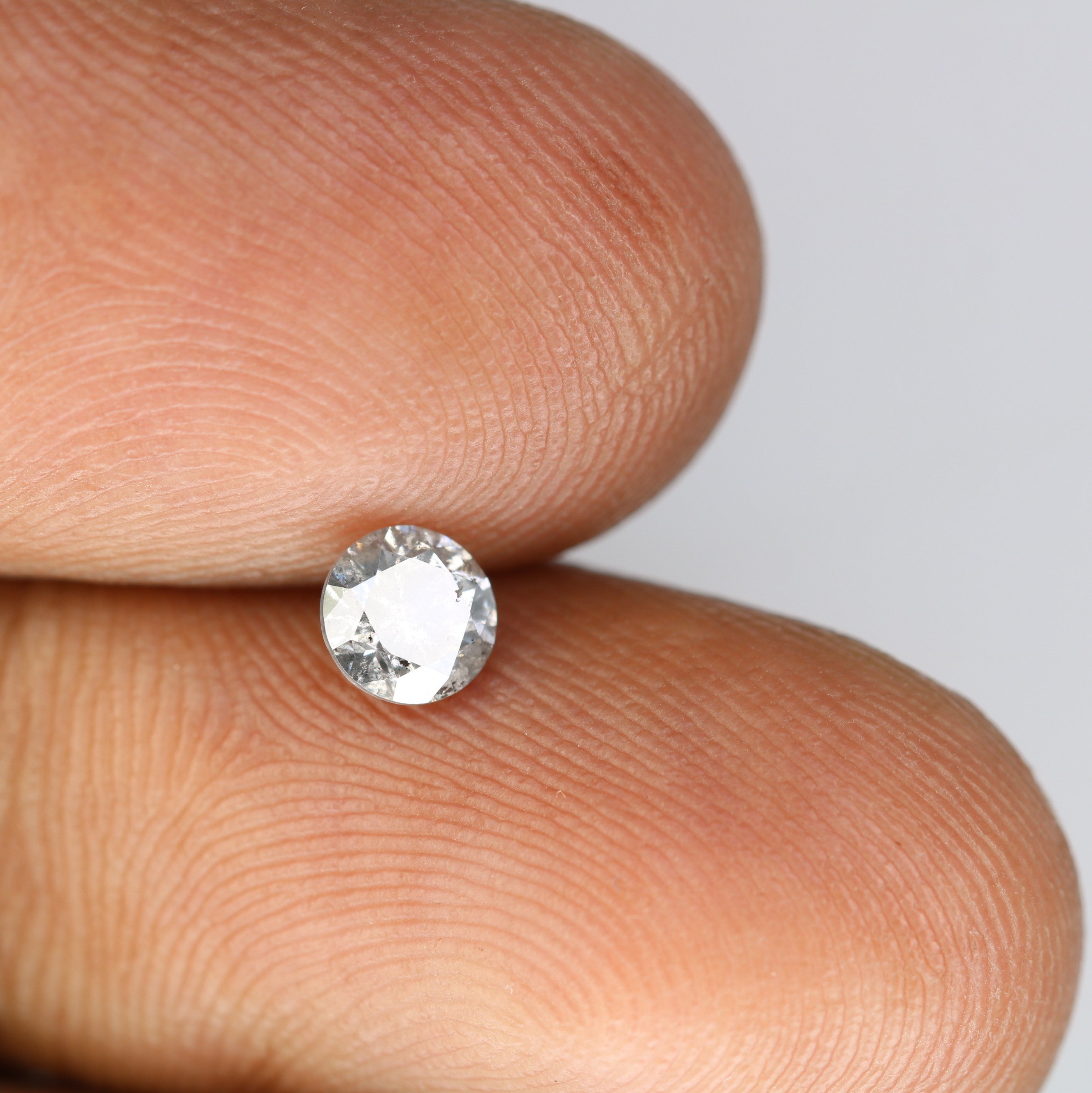 0.45 CT Salt And Pepper Brilliant Cut Round Loose Diamond For Engagement Ring