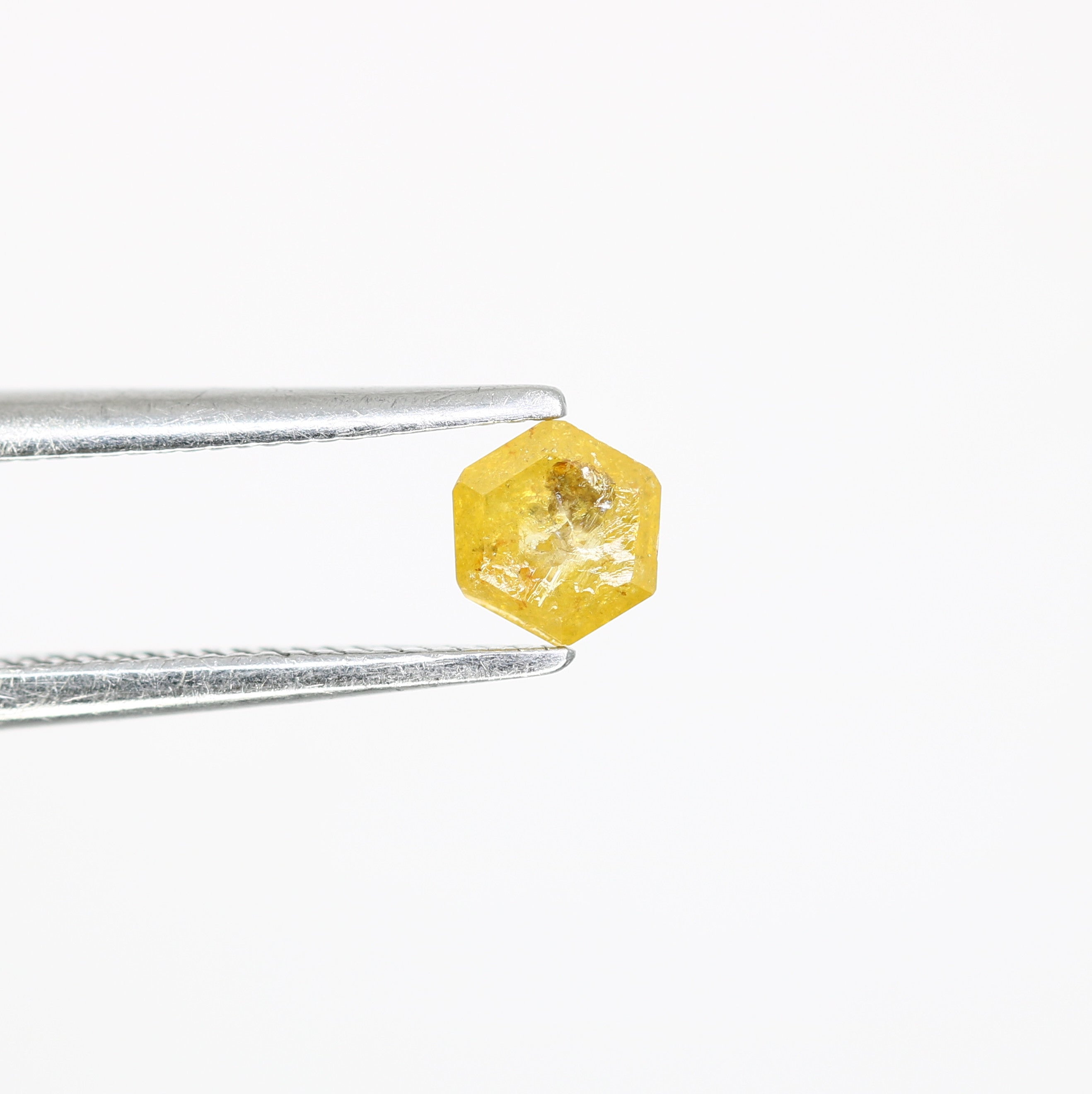 0.30 Carat Natural Yellow Loose Hexagon Shape Rustic 4.20 MM Diamond For Wedding Ring