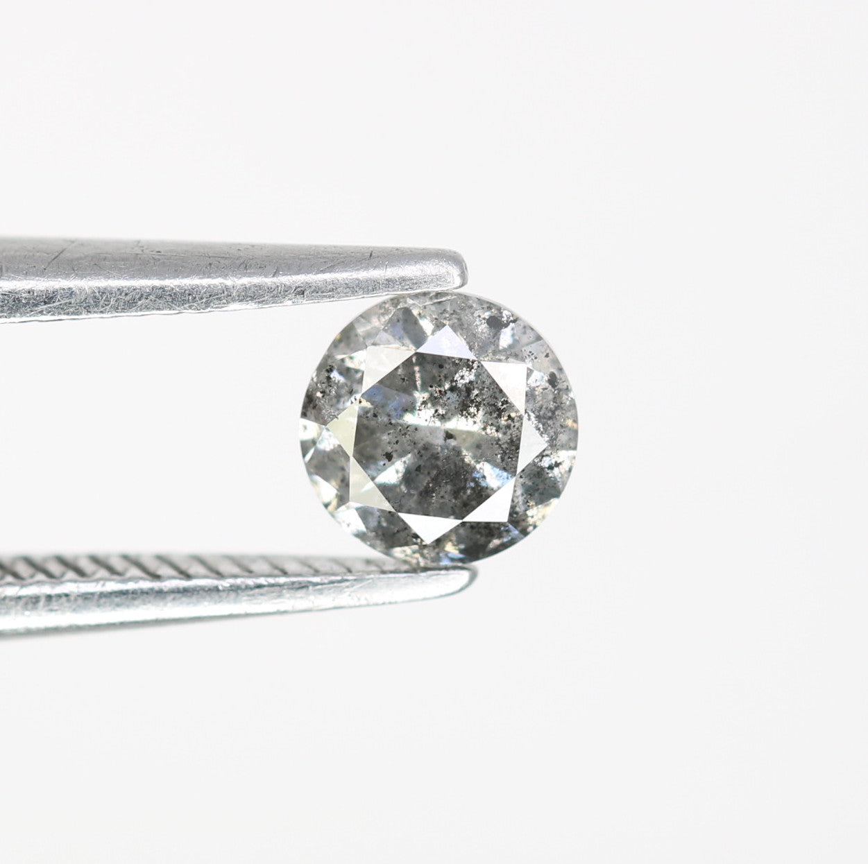 0.40 CT Natural Salt And Pepper 4.60 x 2.90 MM Round Brilliant Cut Loose Diamond For Engagement Ring
