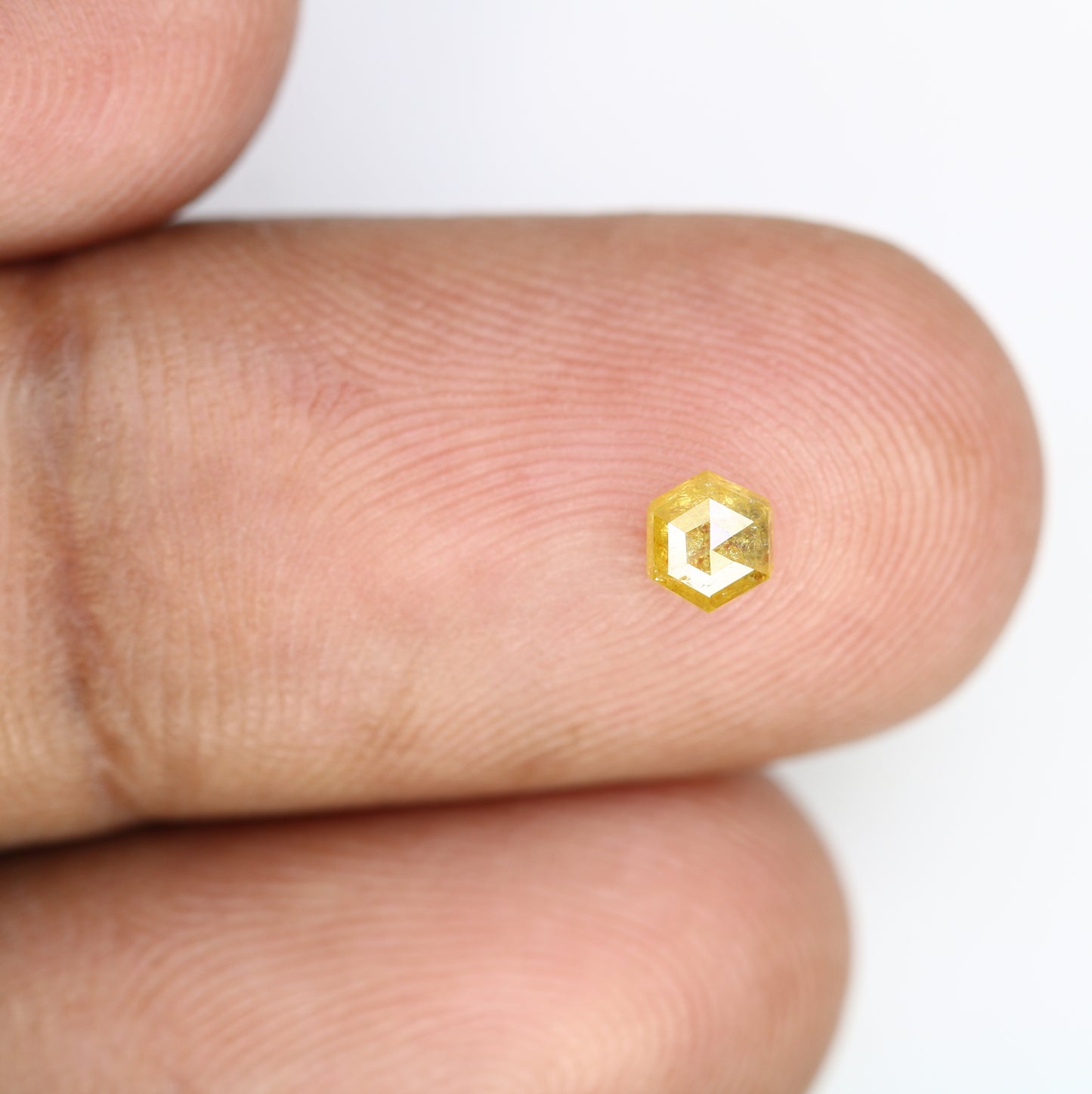 0.30 Carat Natural Yellow Loose Hexagon Shape Rustic 4.20 MM Diamond For Wedding Ring