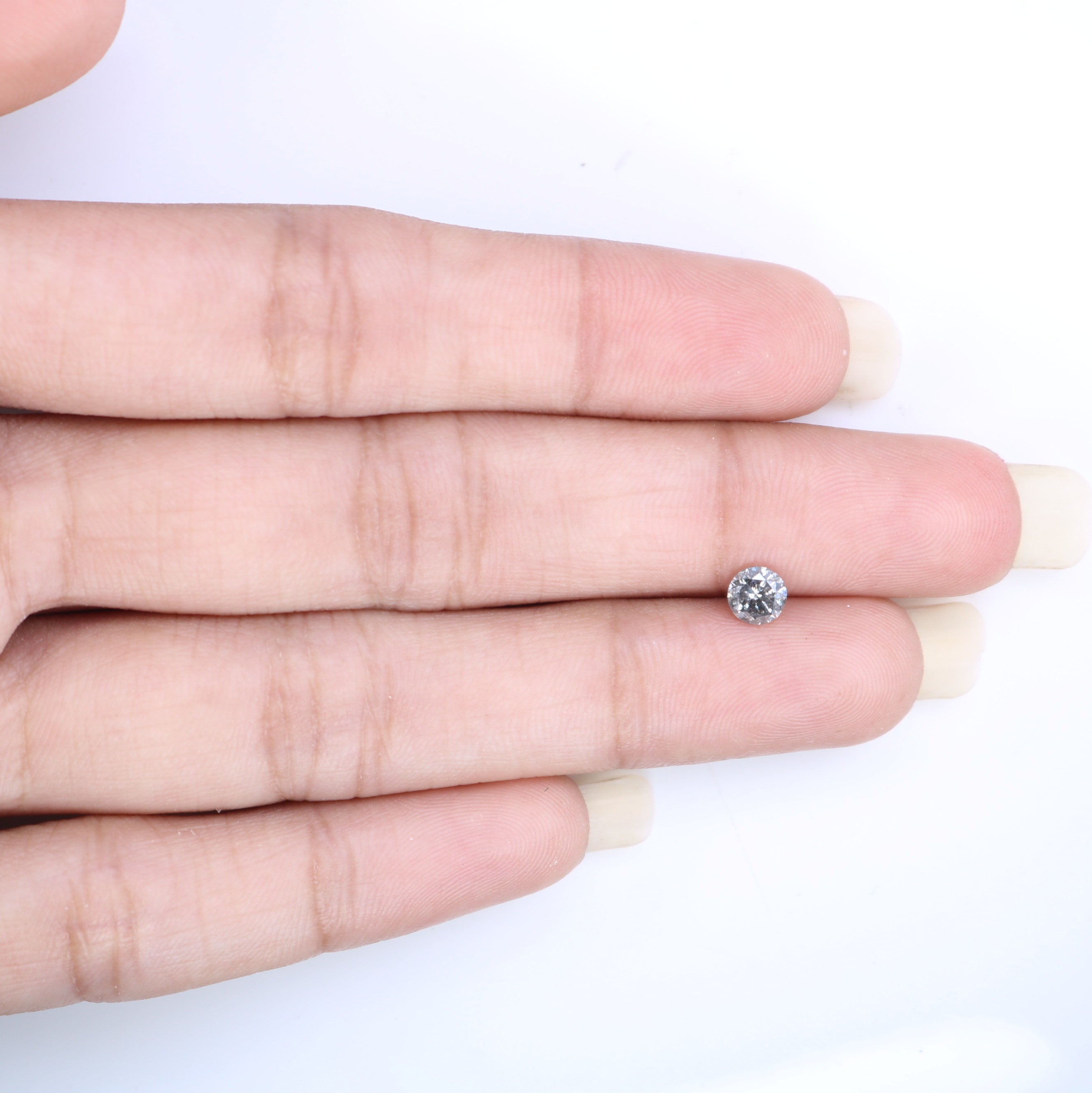 0.40 CT Natural Salt And Pepper 4.60 x 2.90 MM Round Brilliant Cut Loose Diamond For Engagement Ring