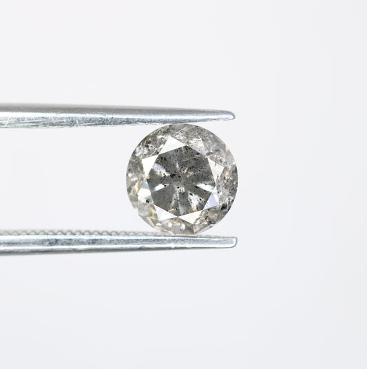 1.29 Carat Natural Loose Salt And Pepper Round Brilliant Cut Diamond - JayKrishna Diamond