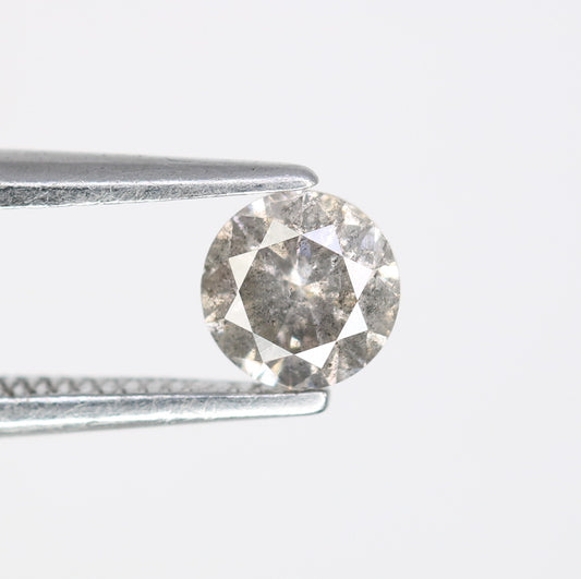 0.40 CT Salt And Pepper 4.60 x 2.90 MM Round Brilliant Cut Loose Diamond For Engagement Ring - JayKrishna Diamond