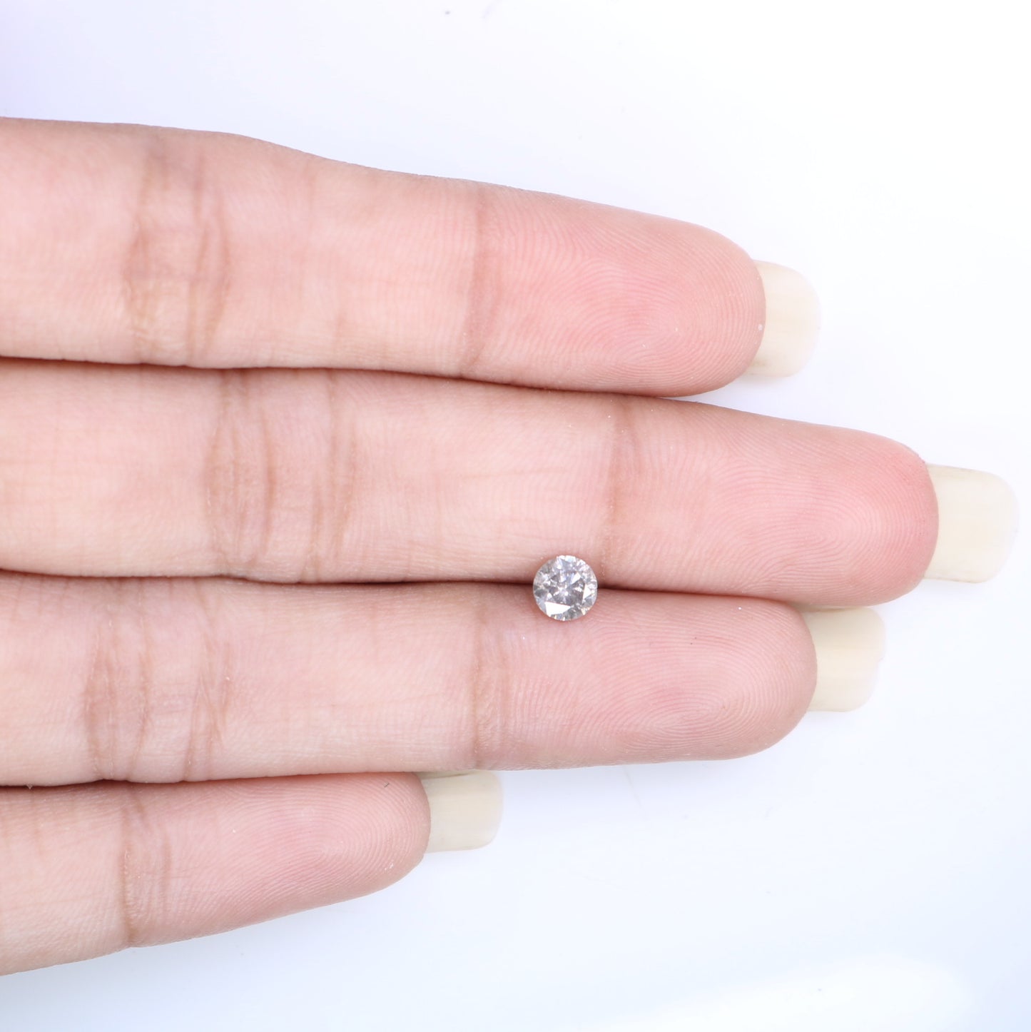 0.40 CT Salt And Pepper 4.60 x 2.90 MM Round Brilliant Cut Loose Diamond For Engagement Ring