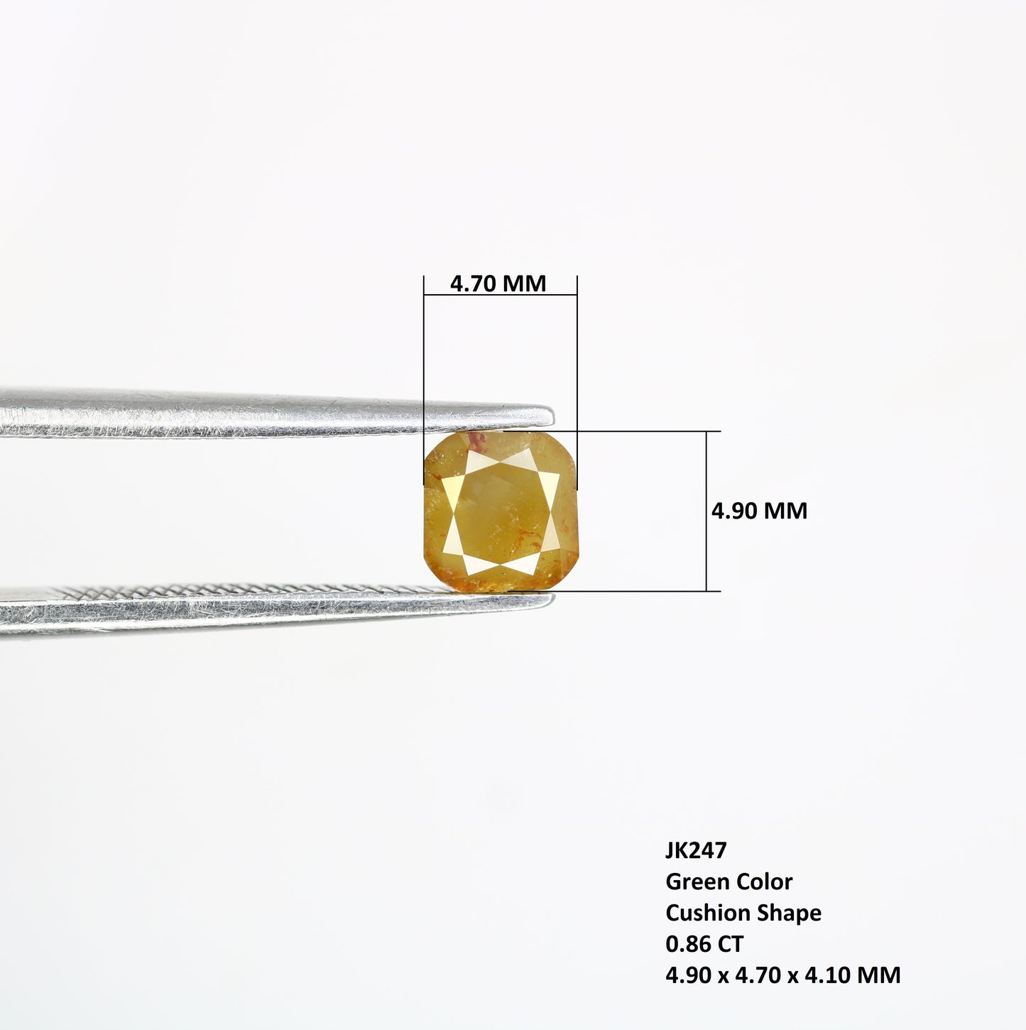 0.86 CT 4.90 MM Fancy Green Cushion Shape Diamond For Fancy Designer Jewelry