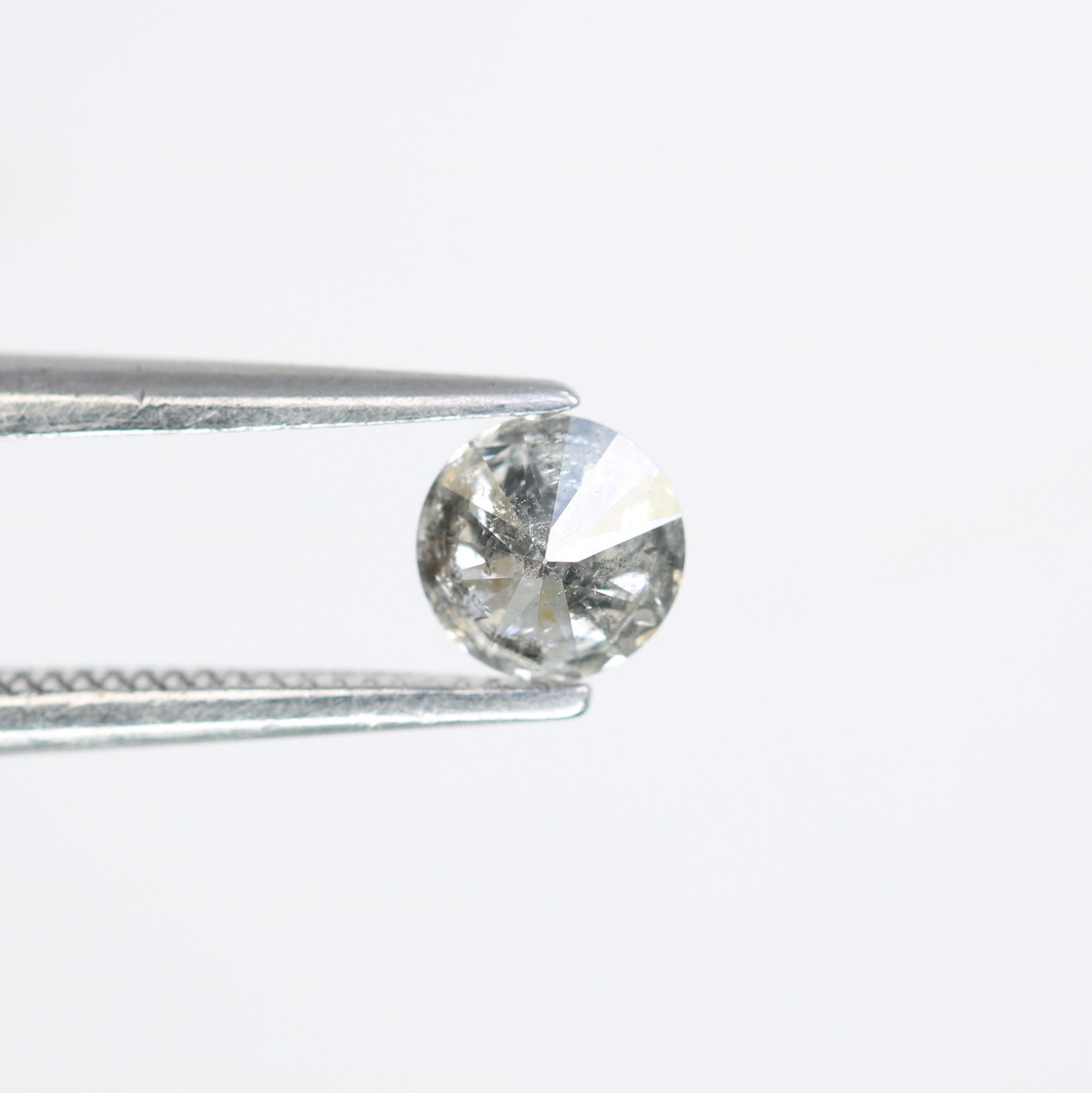 0.35 CT 4.60 MM Salt And Pepper Round Brilliant Cut Diamond For Engagement Ring
