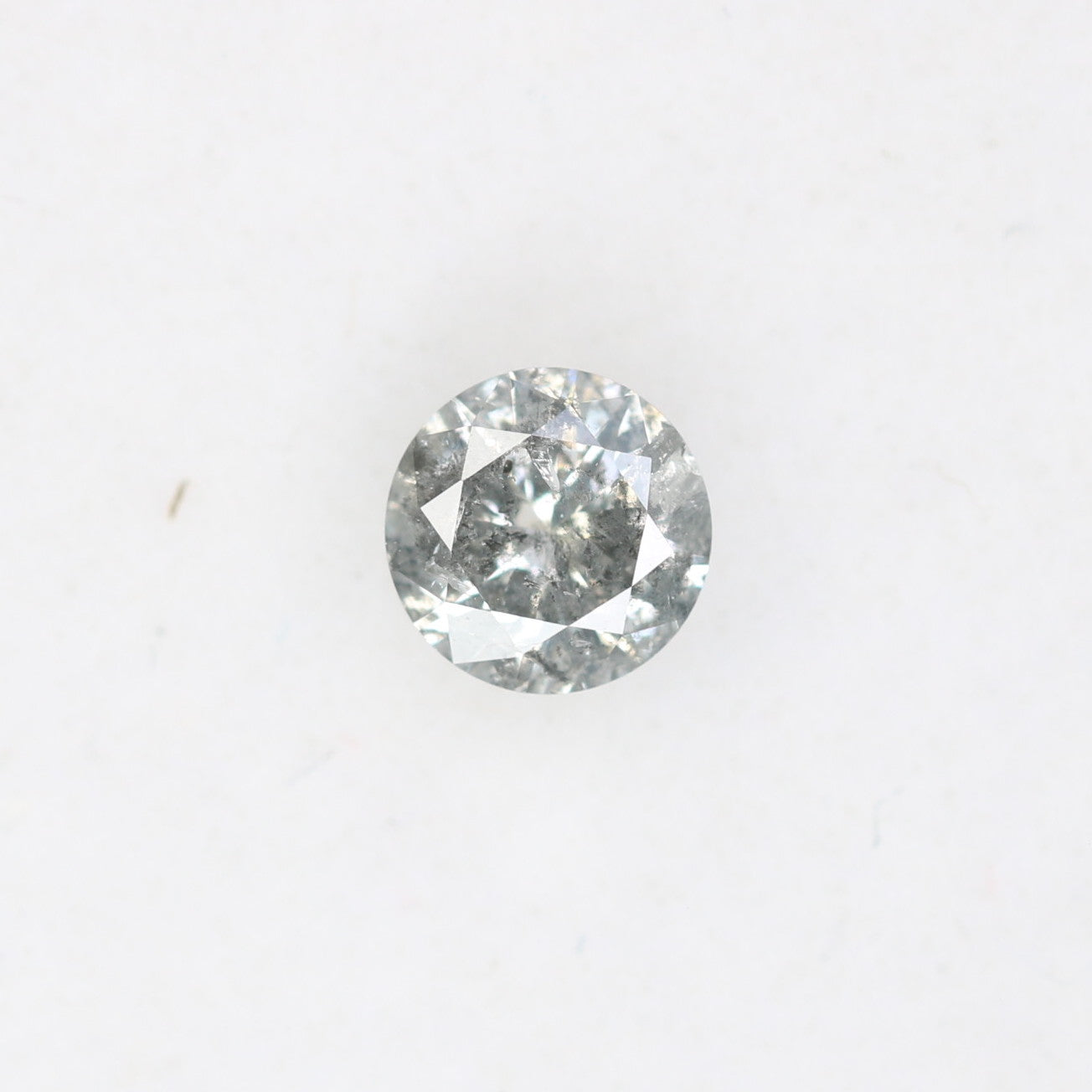 0.35 CT 4.60 MM Salt And Pepper Round Brilliant Cut Diamond For Engagement Ring