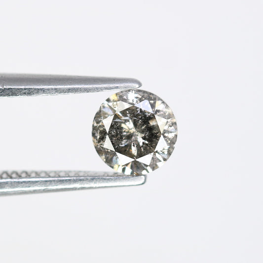 Unique 0.41 CT Salt & Pepper Round Brilliant Cut Diamond | Perfect for Engagement Rings | 4.60 x 3.00 MM - JayKrishna Diamond