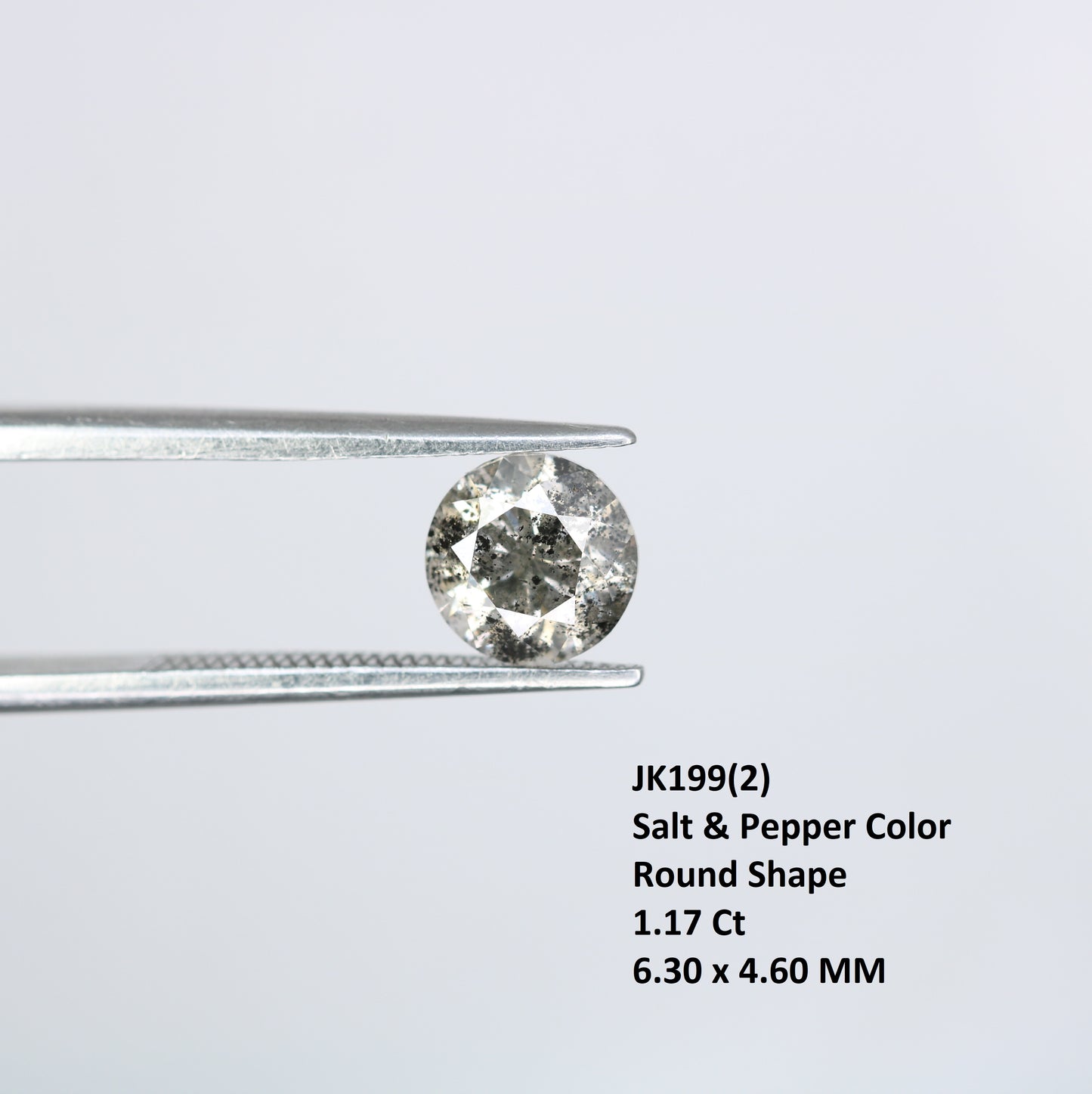 Salt And Pepper Diamond 1.17 Carat Round Brilliant Cut Diamond For Wedding Ring