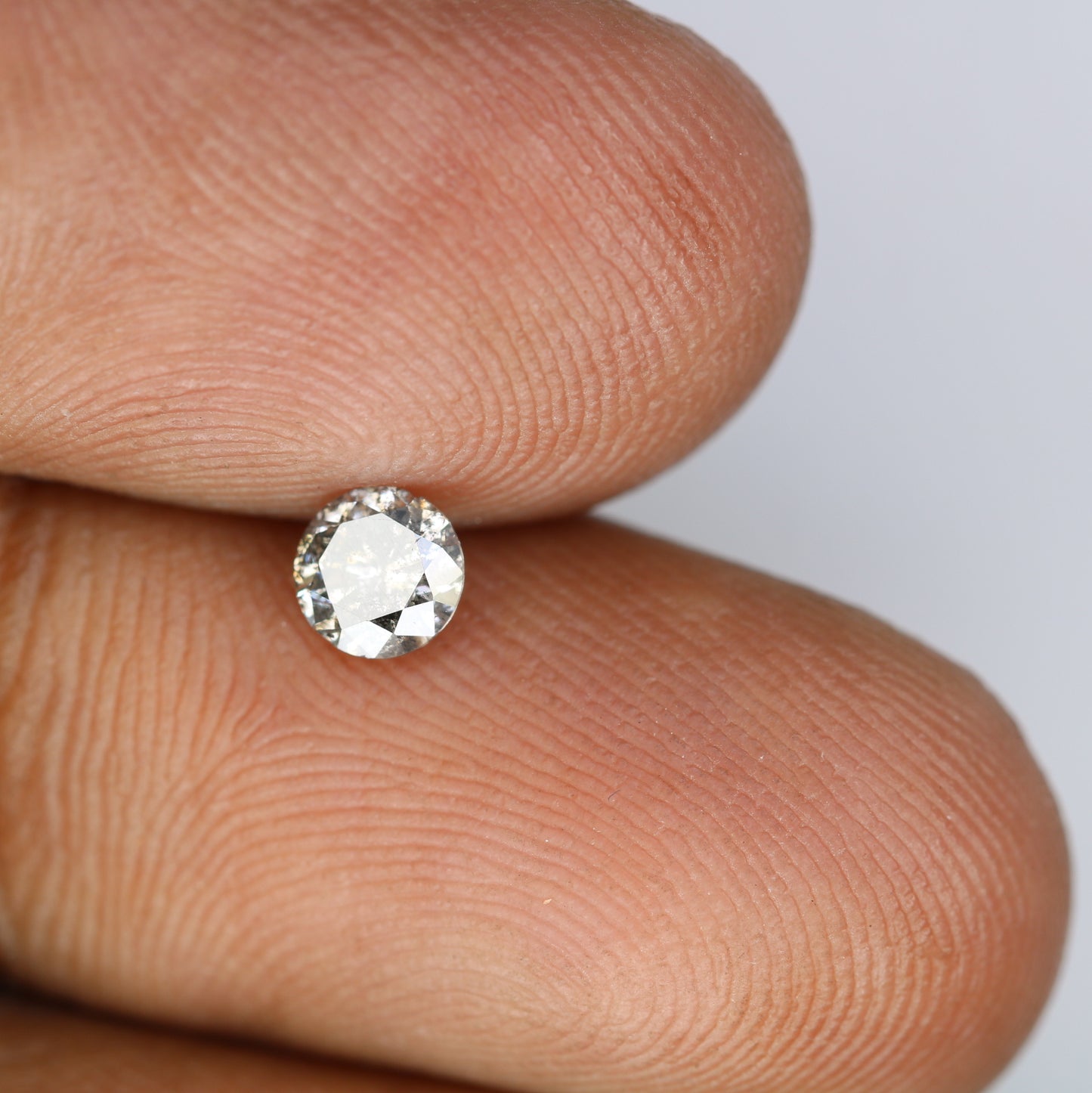 0.41 CT Loose Salt And Pepper 4.60 x 3.00 MM Round Brilliant Cut Diamond For Engagement Ring