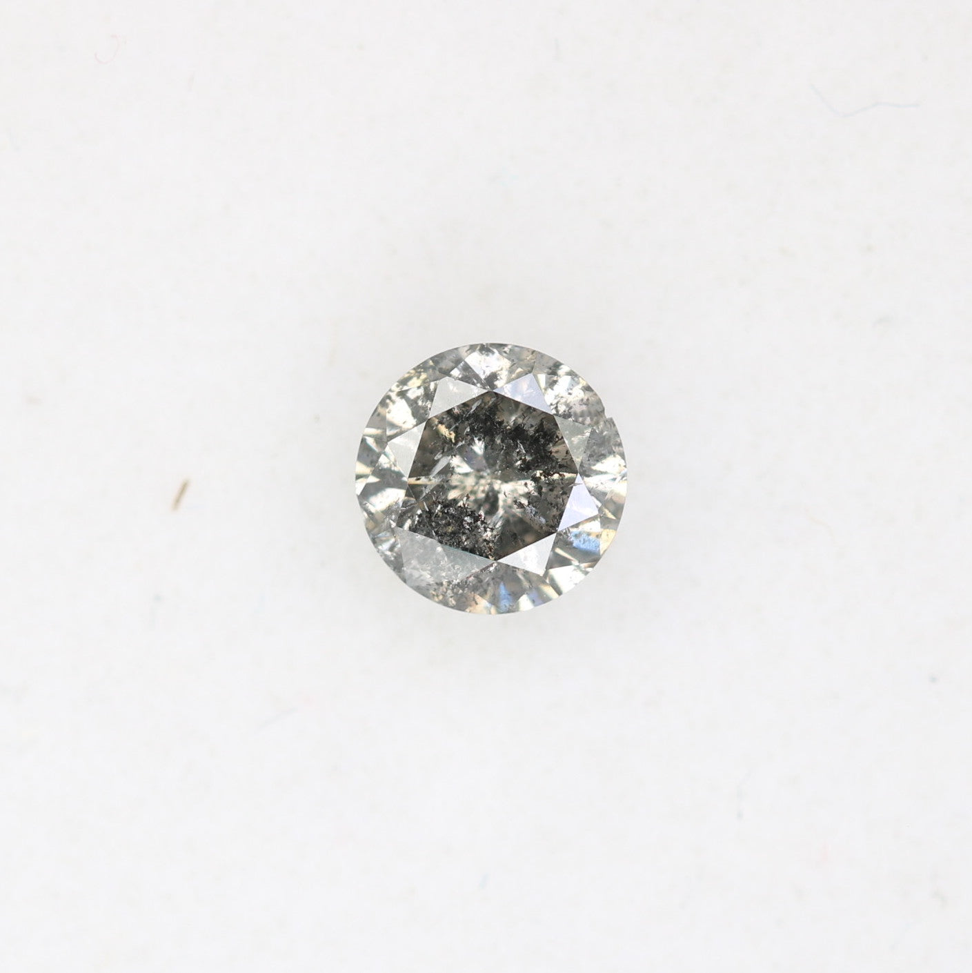 0.41 CT Loose Salt And Pepper 4.60 x 3.00 MM Round Brilliant Cut Diamond For Engagement Ring