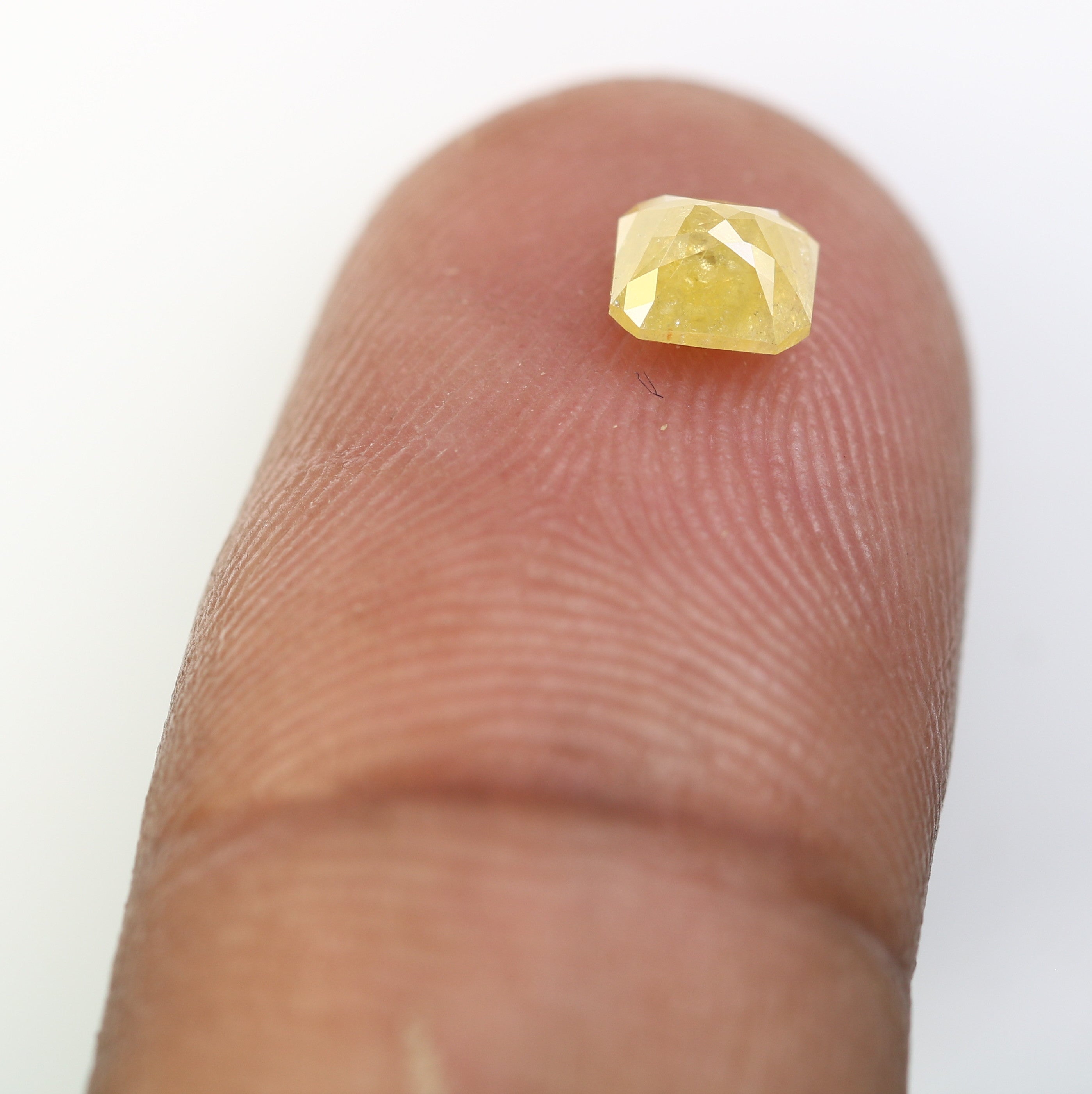 0.61 CT Asscher Shape Yellow Diamond For Engagement Ring