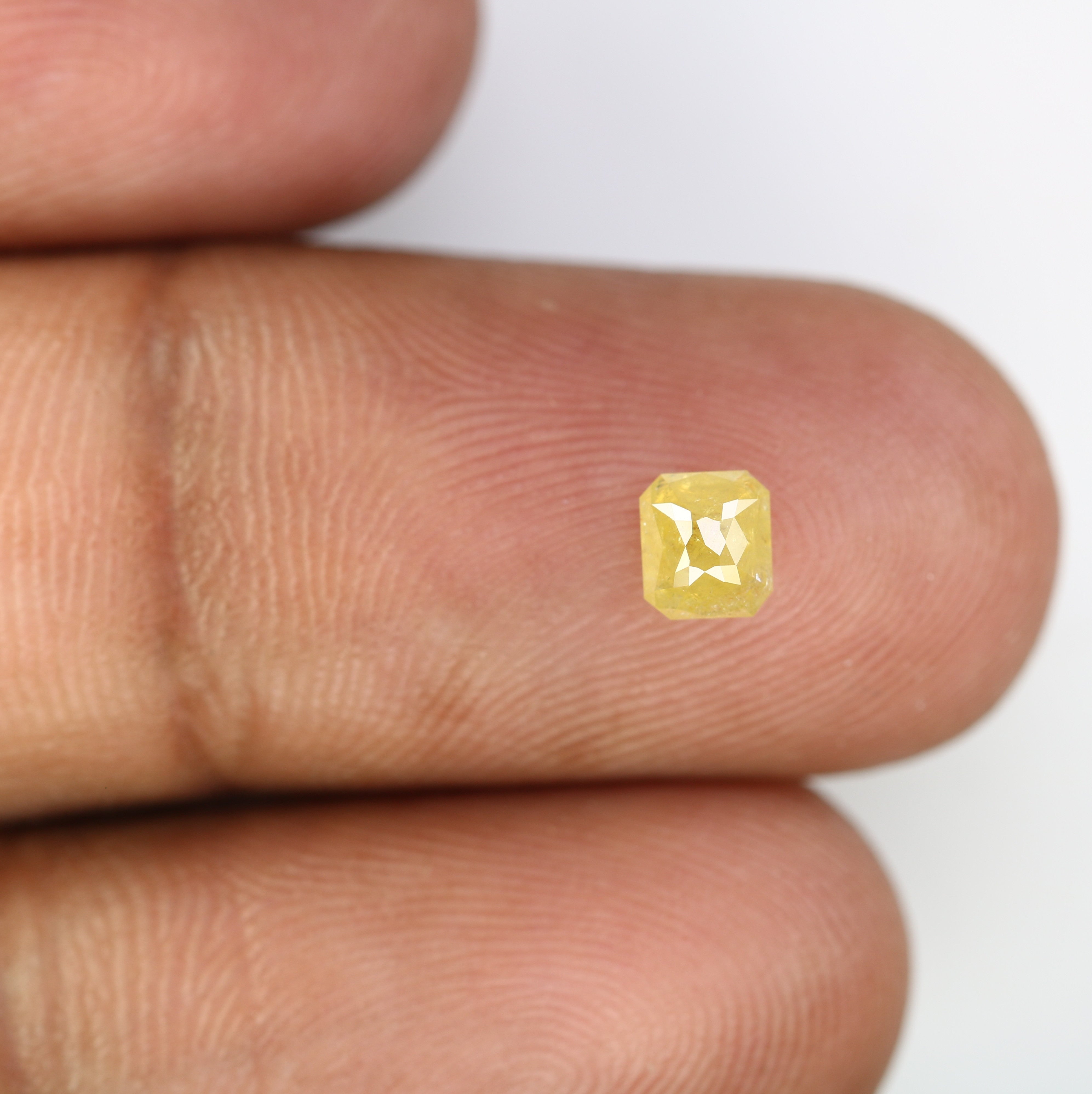 0.61 CT Asscher Shape Yellow Diamond For Engagement Ring