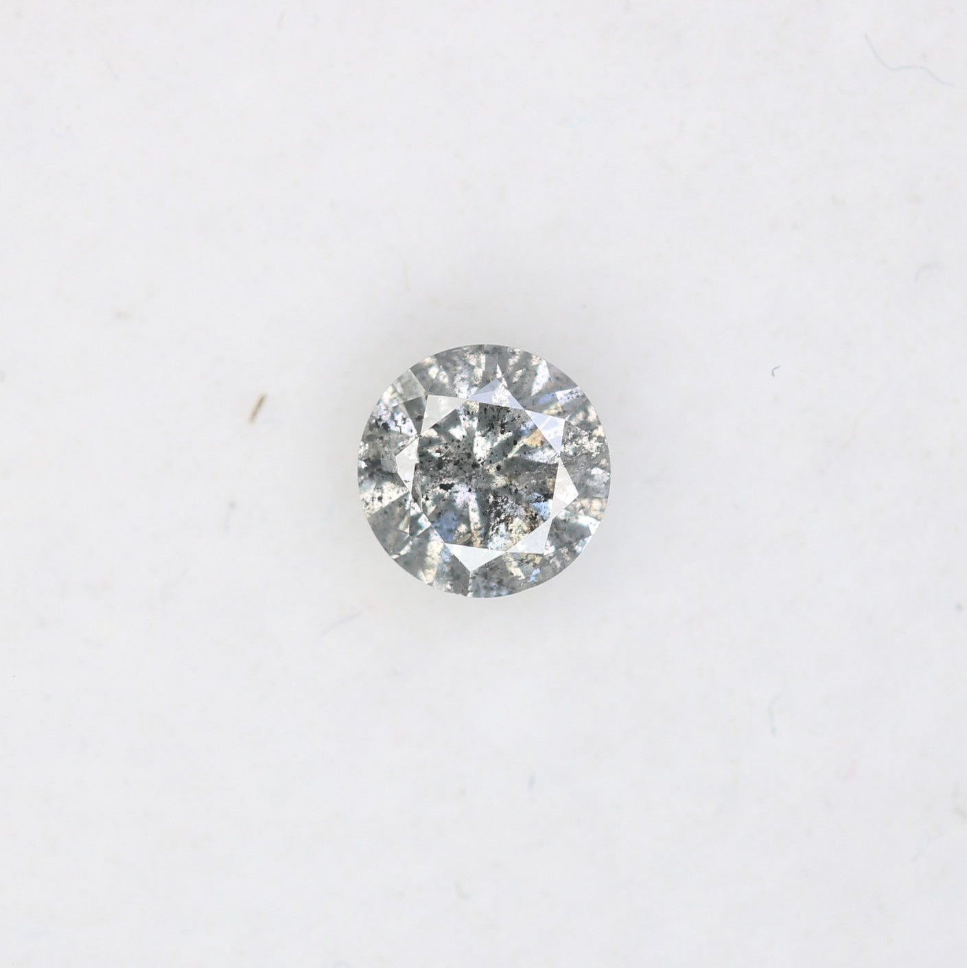 0.35 CT 4.50 MM Natural Salt And Pepper Round Brilliant Cut Diamond For Engagement Ring