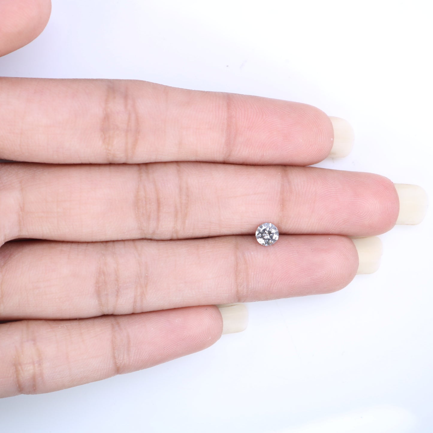 0.35 CT 4.50 MM Natural Salt And Pepper Round Brilliant Cut Diamond For Engagement Ring