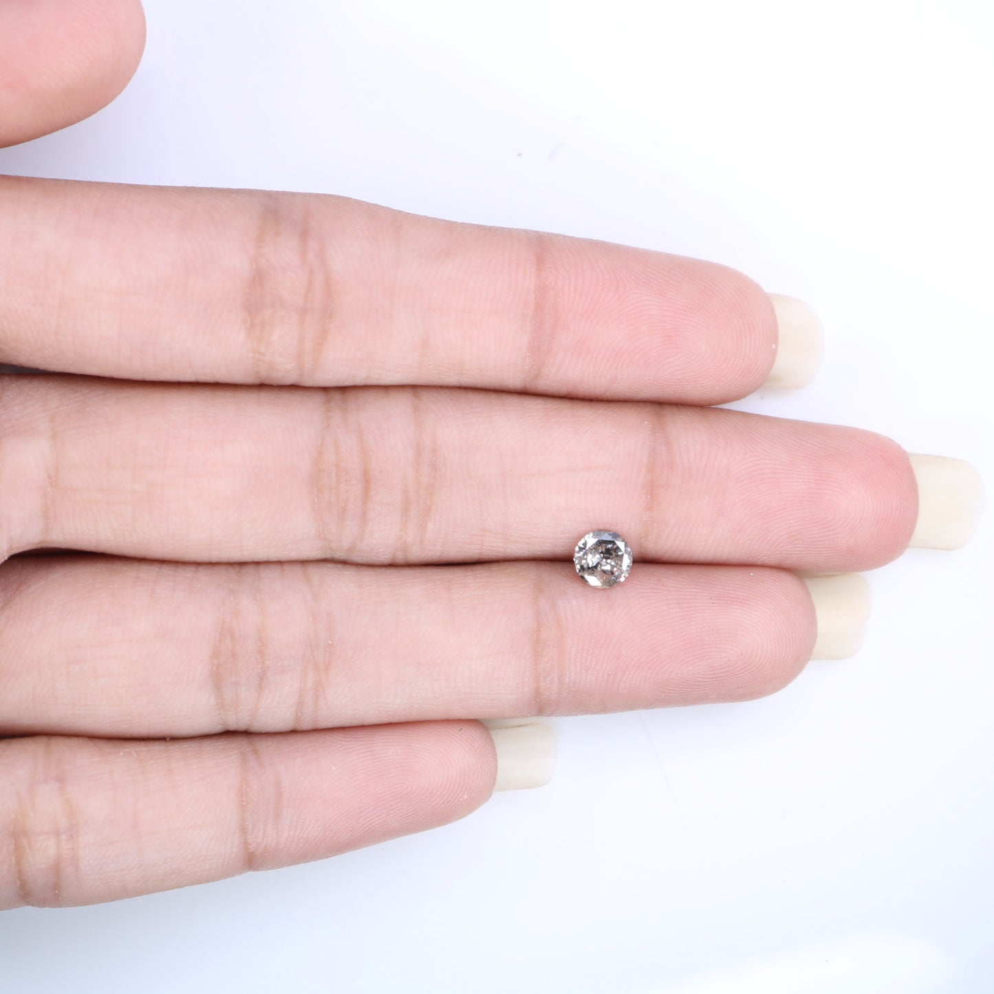 0.40 CT 5.00 x 2.40 MM Round Brilliant Cut Salt And Pepper Diamond For Engagement Ring