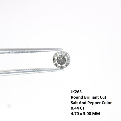 0.44 CT 4.70 x 3.00 MM Salt and Pepper Round Brilliant Cut Natural Loose Diamond for Engagement Ring and Custom Bridal Jewelry Design - JayKrishna Diamond