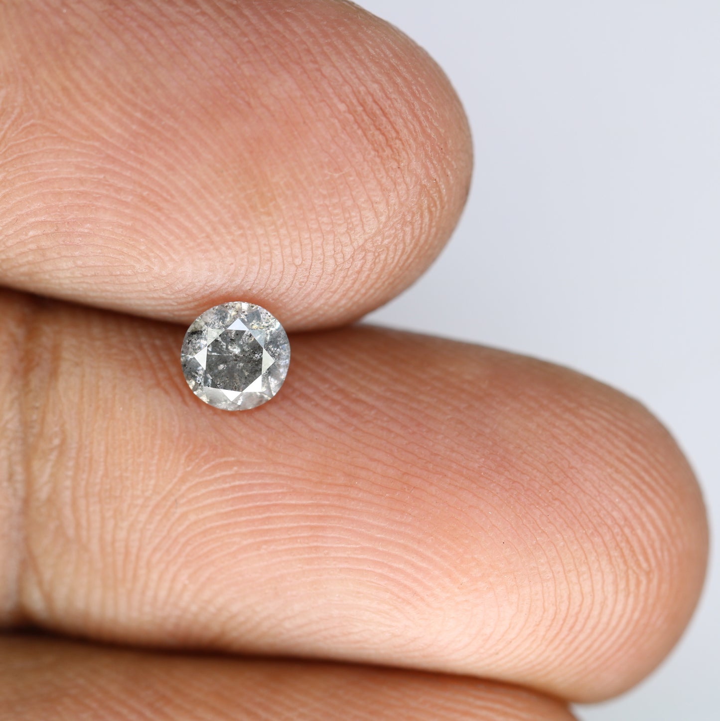 0.44 CT 4.70 x 3.00 MM Salt and Pepper Round Brilliant Cut Natural Loose Diamond for Engagement Ring and Custom Bridal Jewelry Design - JayKrishna Diamond