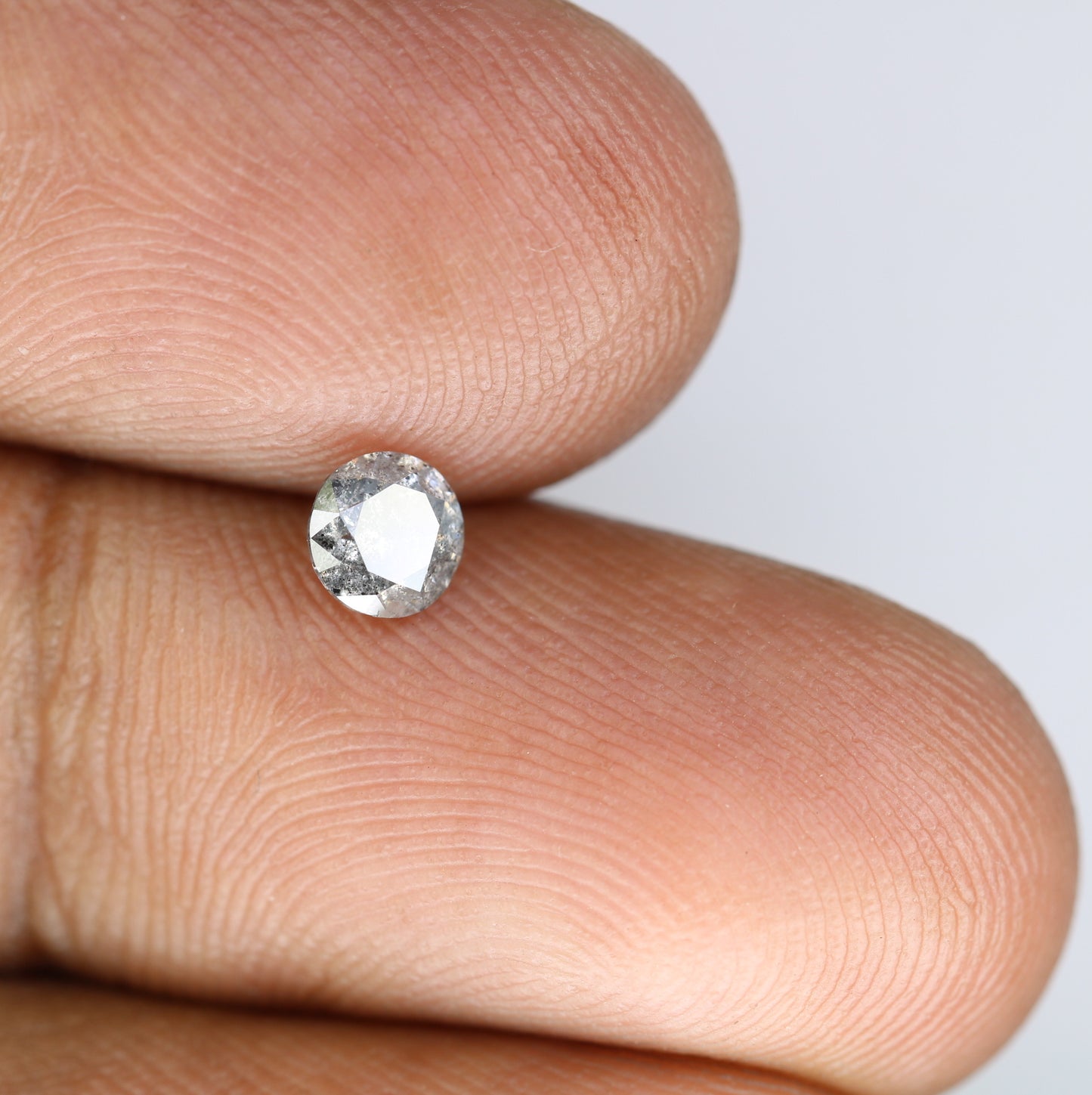 0.44 CT 4.70 x 3.00 MM Salt and Pepper Round Brilliant Cut Natural Loose Diamond for Engagement Ring and Custom Bridal Jewelry Design - JayKrishna Diamond