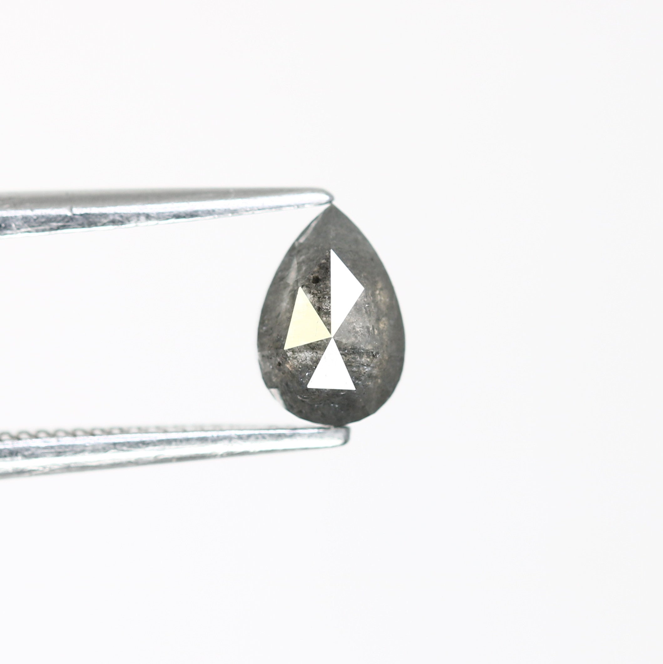 0.59 Carat Natural Salt And Pepper Pear Shape Diamond For Engagement Ring