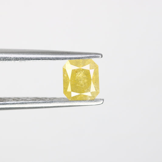 0.53 CT Asscher Shape Yellow Diamond For Engagement Ring