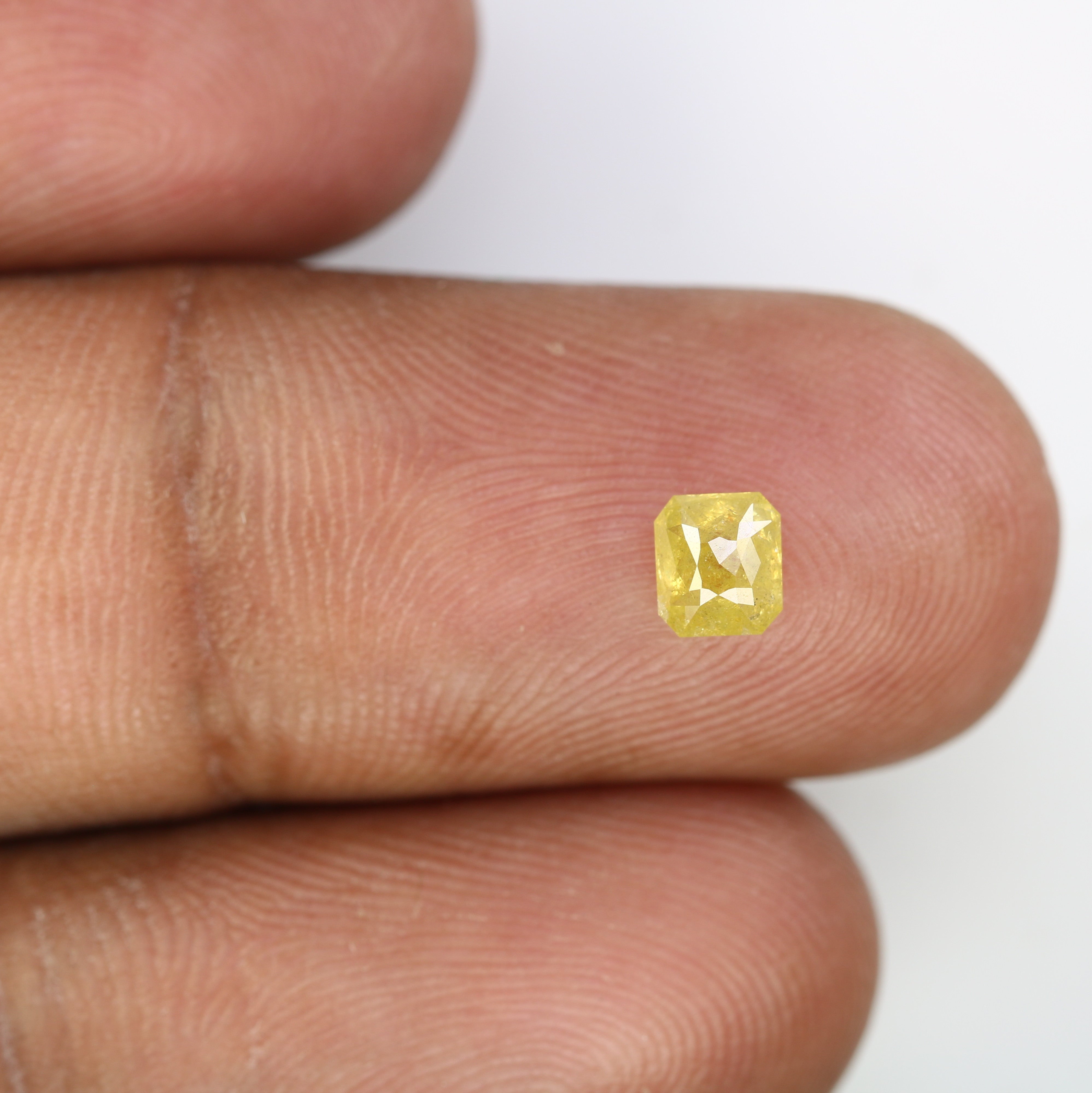 0.53 CT Asscher Shape Yellow Diamond For Engagement Ring