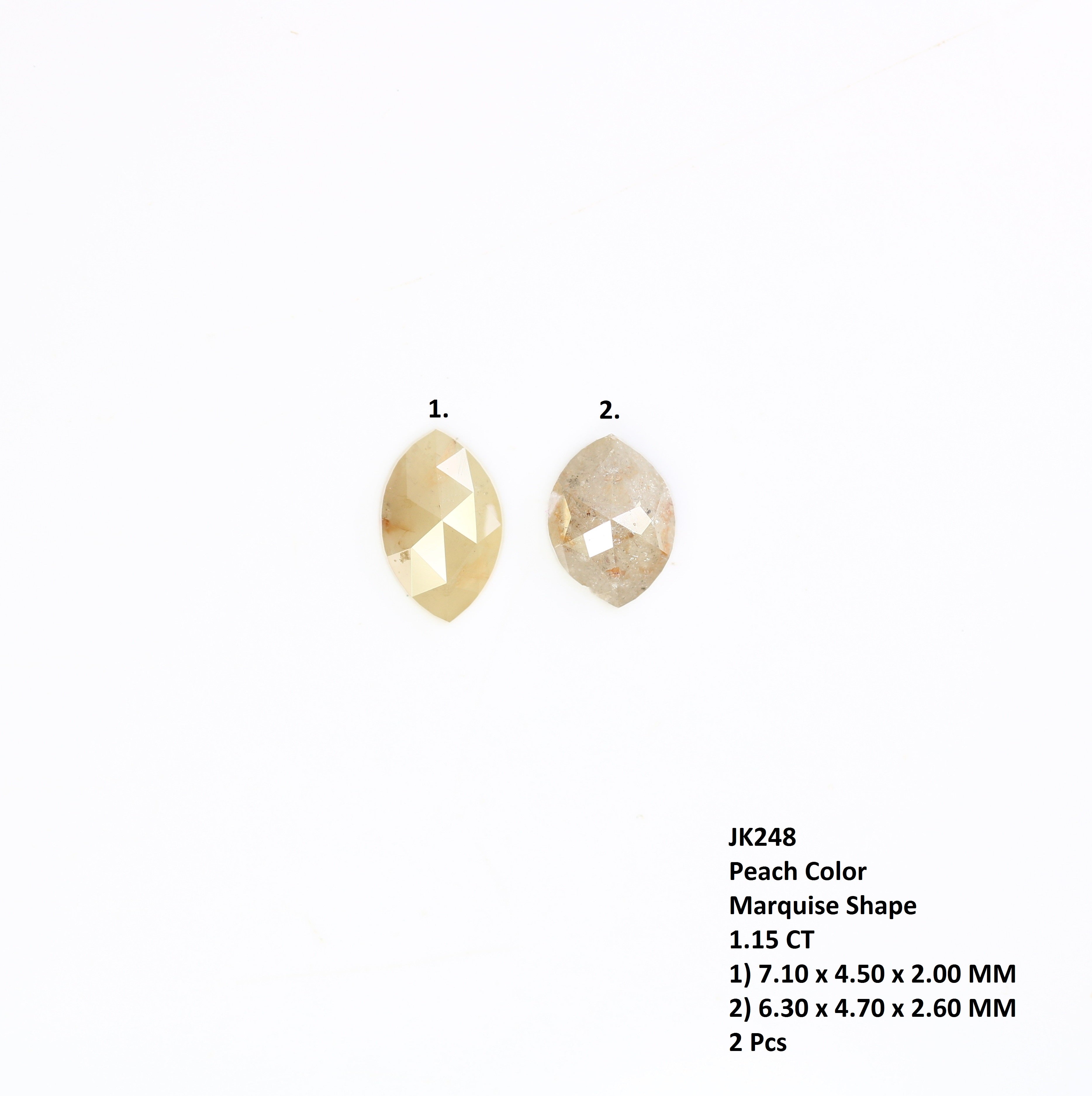 1.15 CT Polished Marquise Shape Peach Fancy Unique Diamond For Jewelry