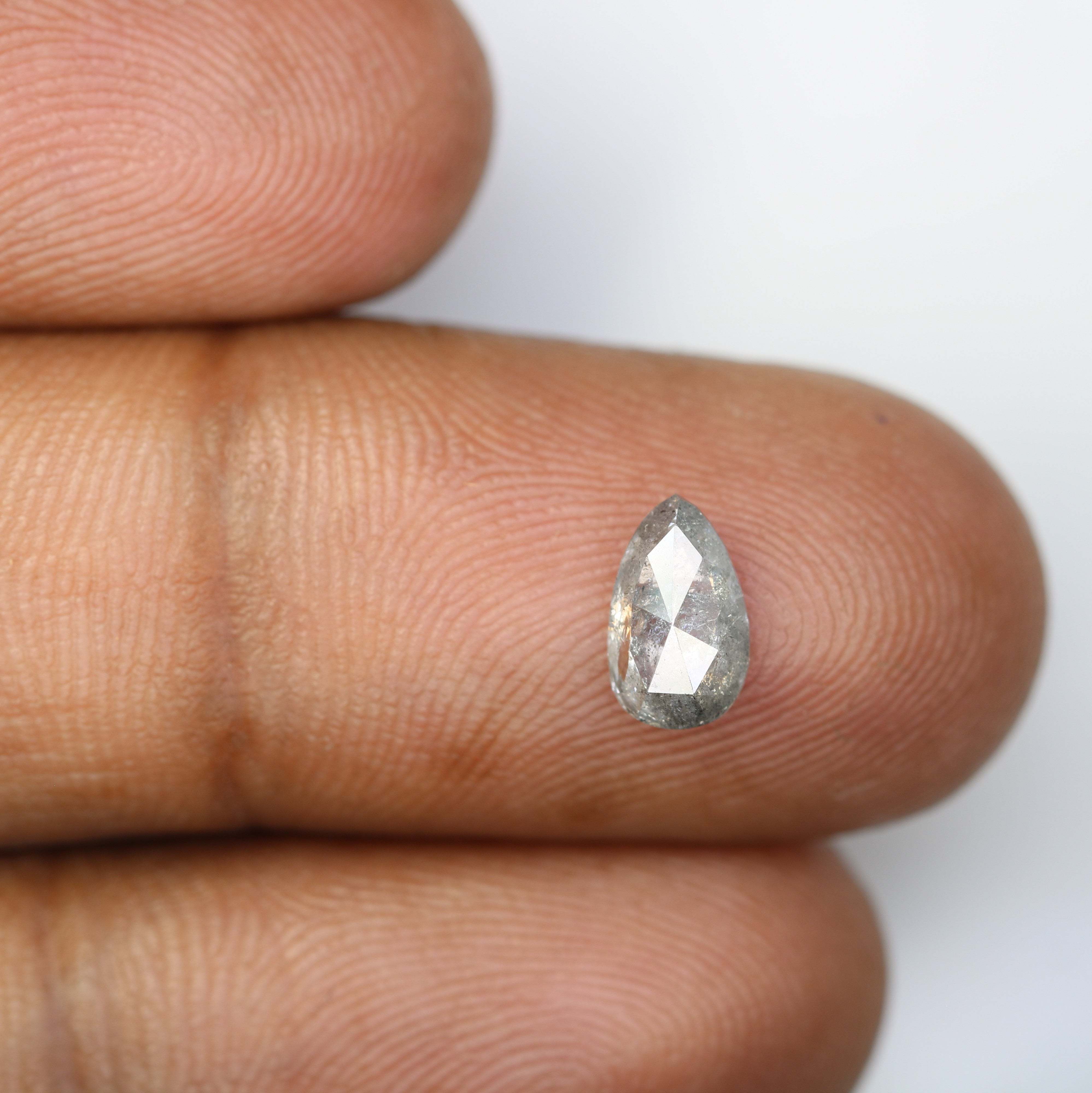 Pear Cut Diamond 0.97 Carat Natural Loose Salt And Pepper Diamond