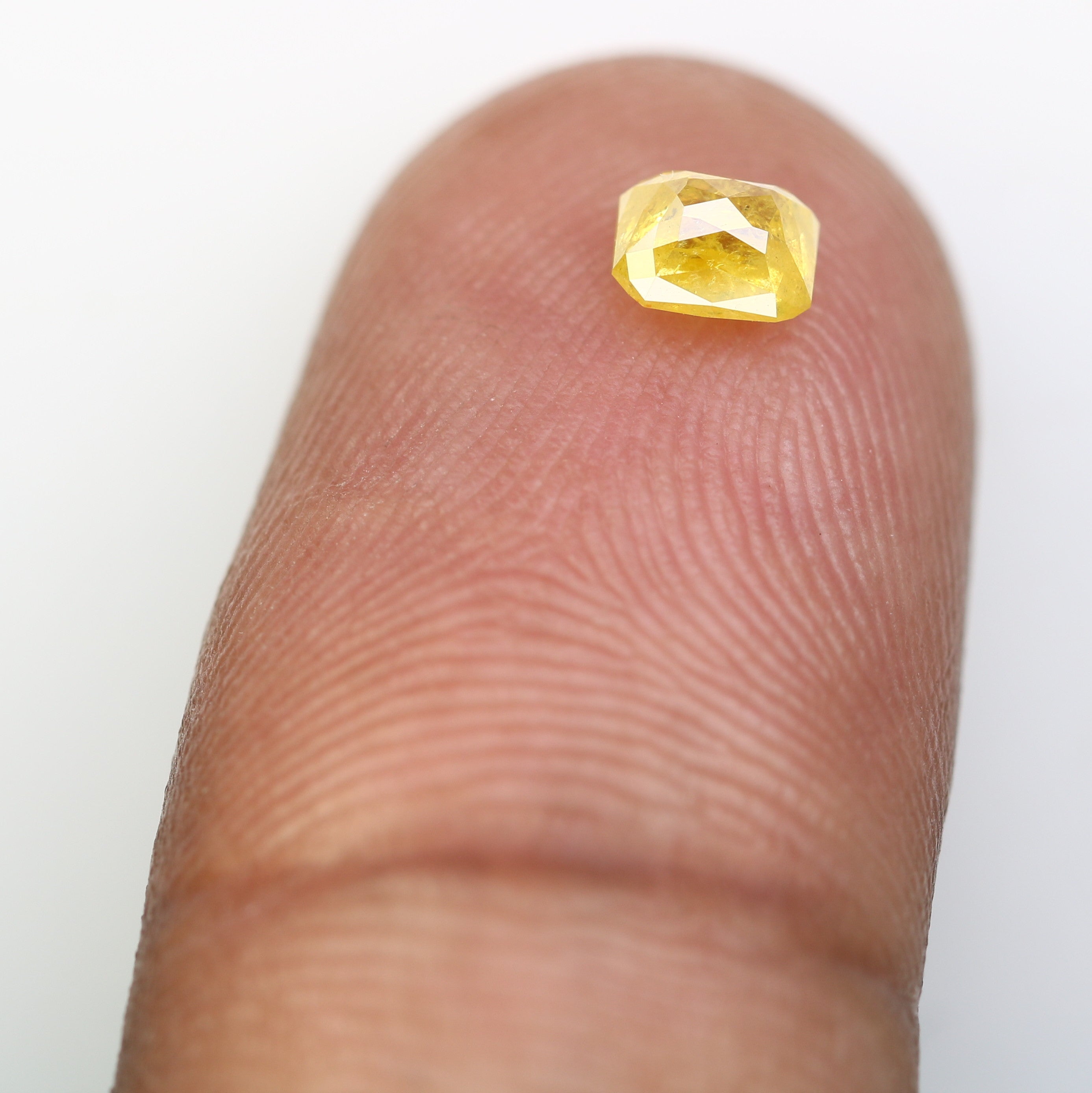 0.58 CT Yellow Natural Emerald Shape Diamond For Engagement Ring