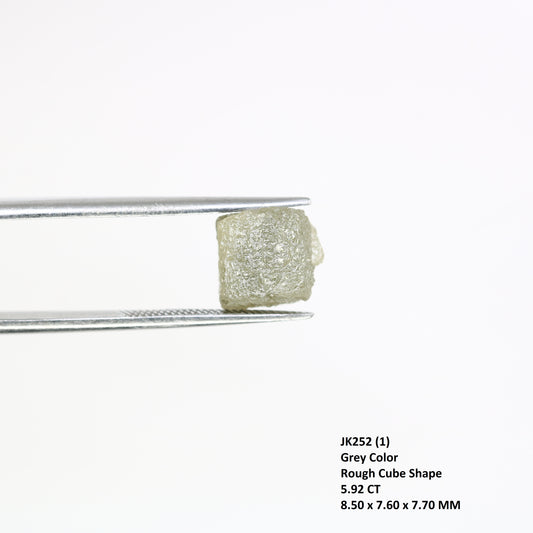 5.92 Carat Natural Grey Uncut Raw Congo Cube Rough Diamond For Wedding Ring