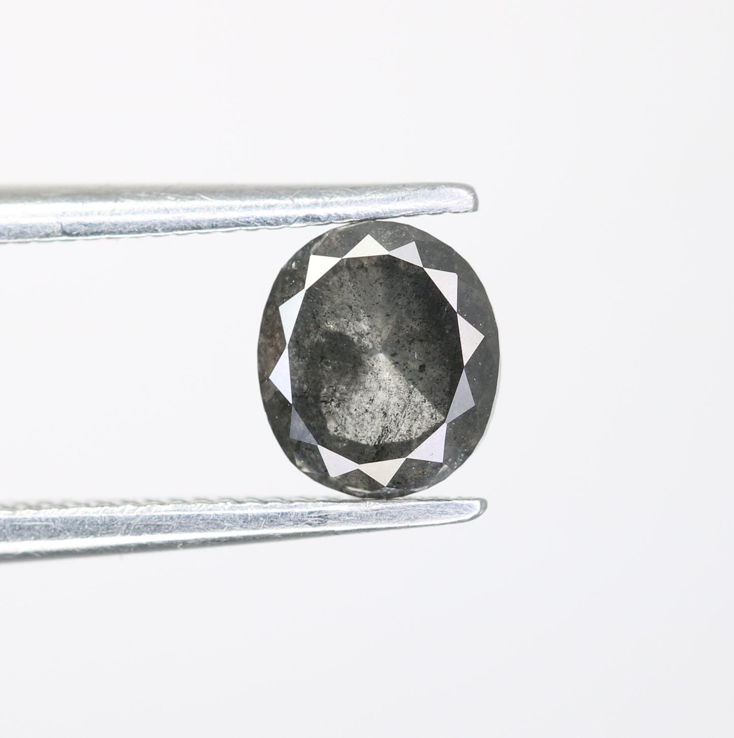 0.85 Carat Oval Shape Salt And Pepper Diamond For Engagement Ring