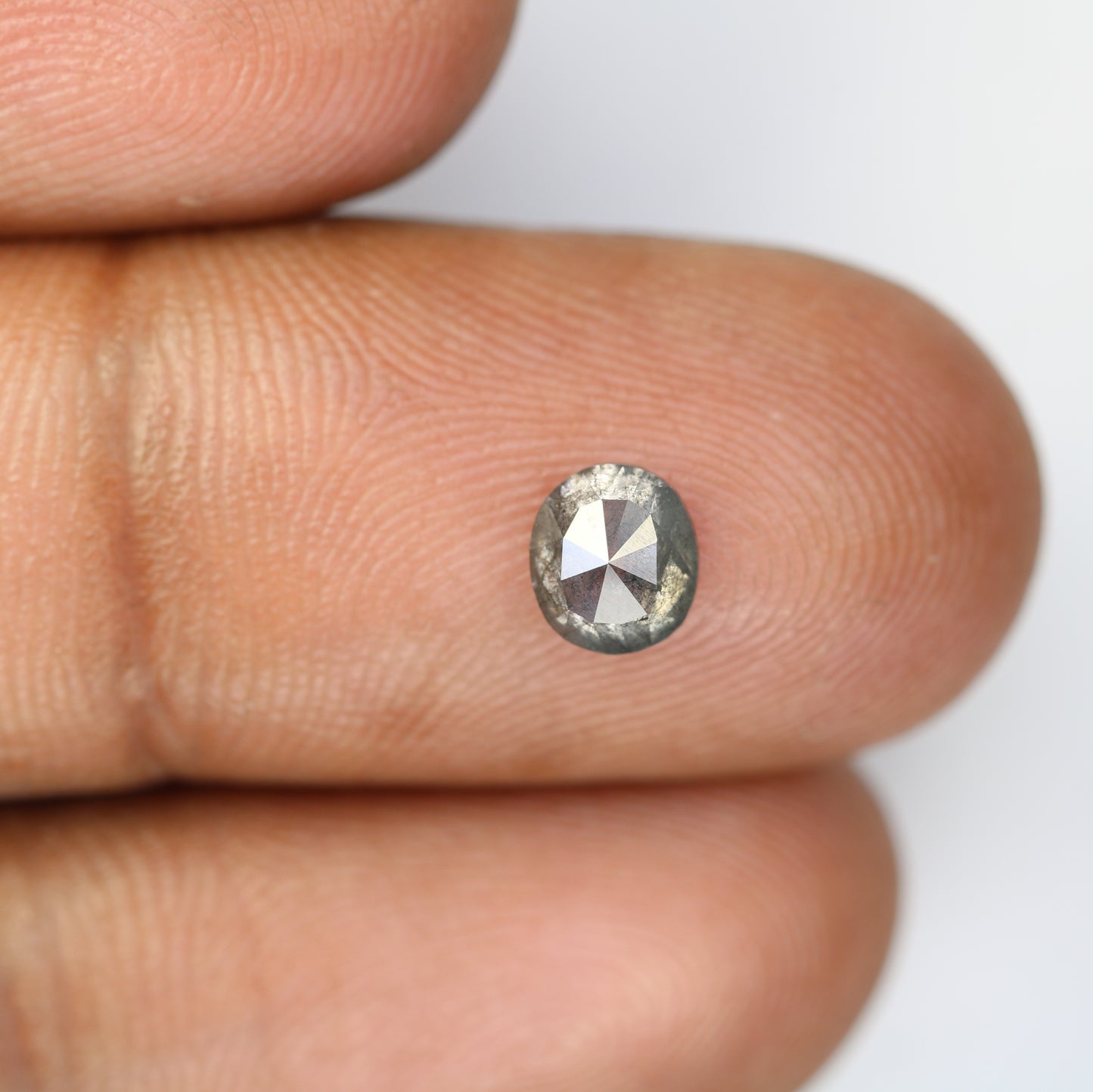 0.85 Carat Oval Shape Salt And Pepper Diamond For Engagement Ring