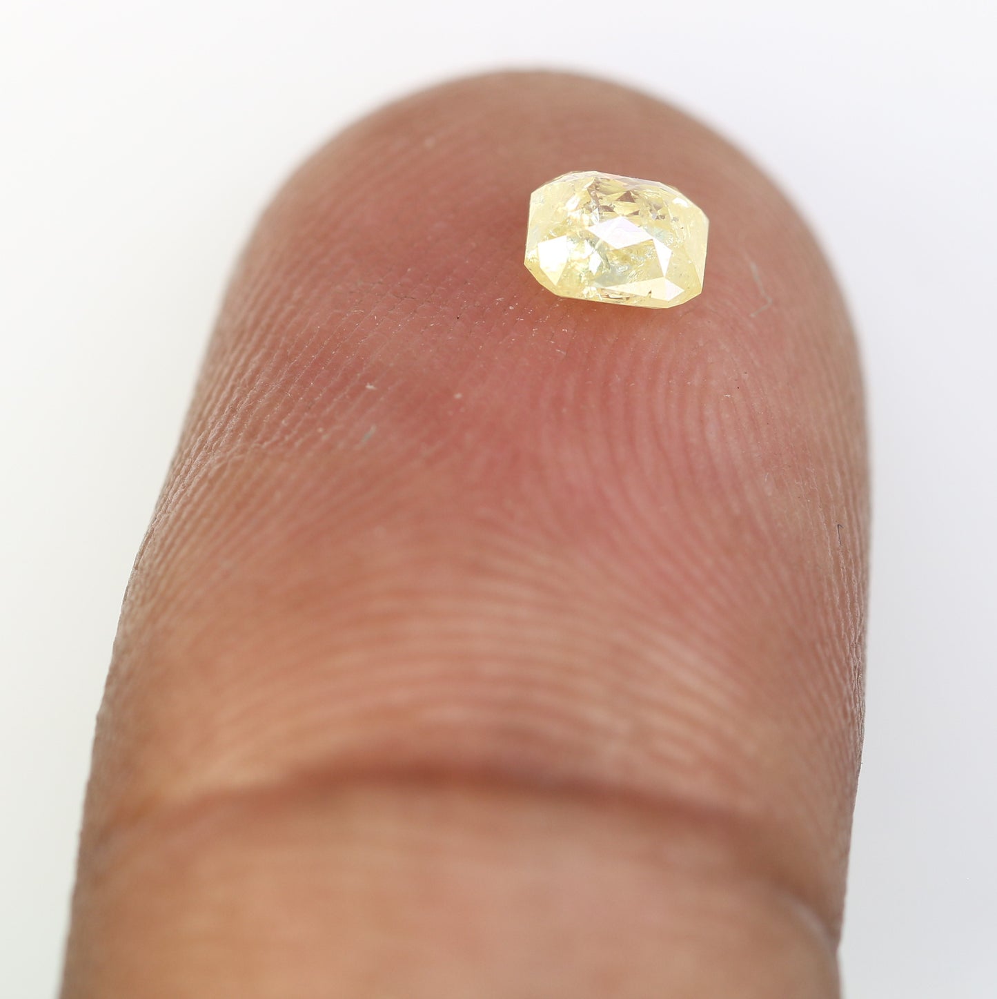 0.44 CT Light Yellow Loose Asscher Shape Diamond For Engagement Ring