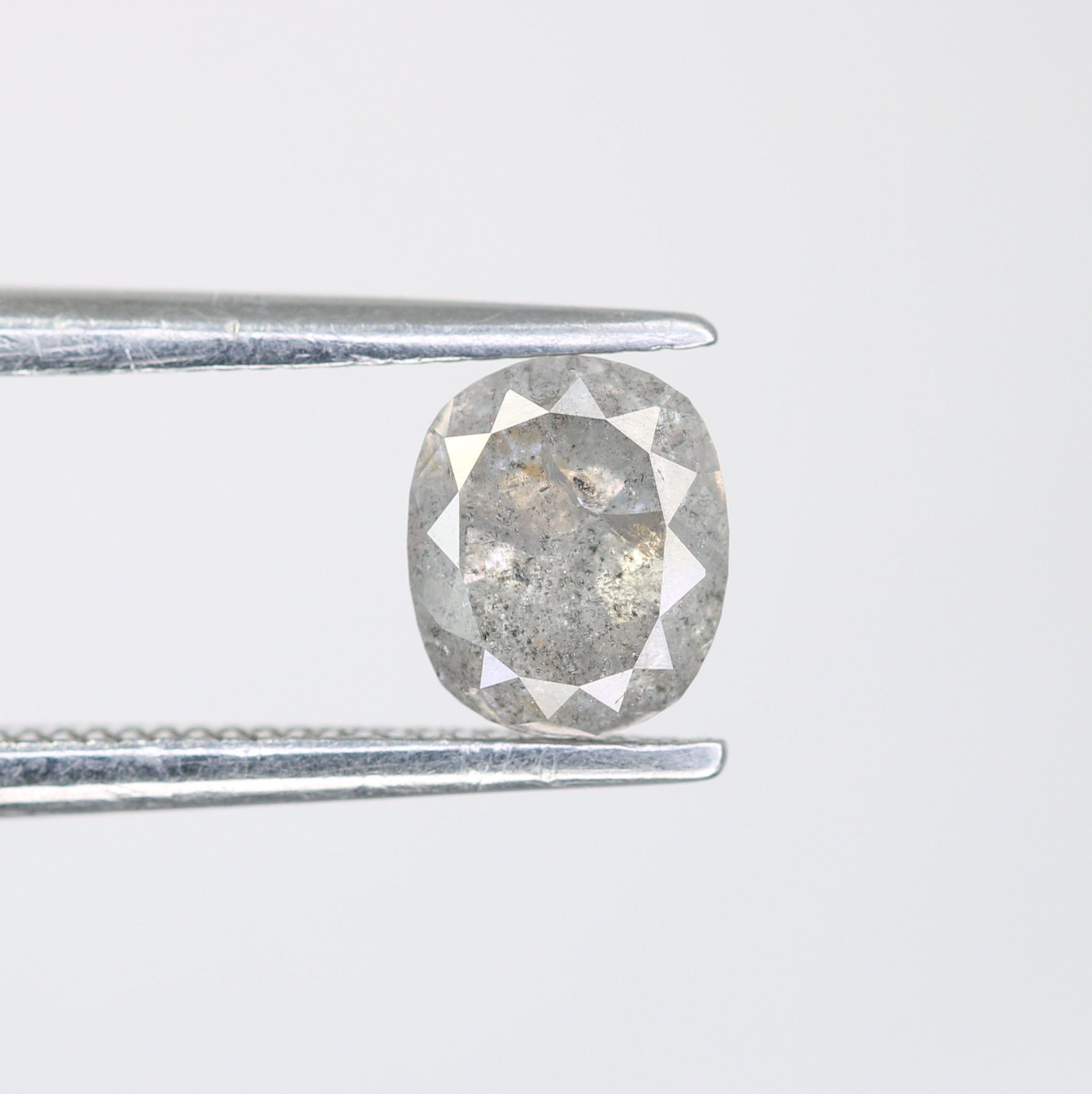 0.84 Carat Salt And Pepper Diamond Ring Natural Oval Cut Diamond