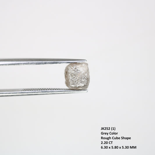 2.20 Carat Grey Color Natural Loose Congo Cube Rough Diamond For Wedding Ring