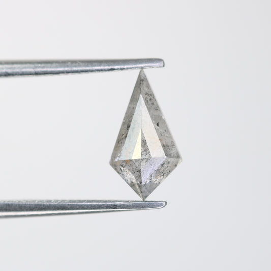 Kite Shape Diamond 0.87 Carat Loose Salt And Pepper Diamond Ring