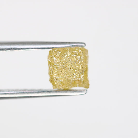 1.93 Carat Yellow Congo Cube Natural Loose Raw Rough Diamond For Wedding Ring