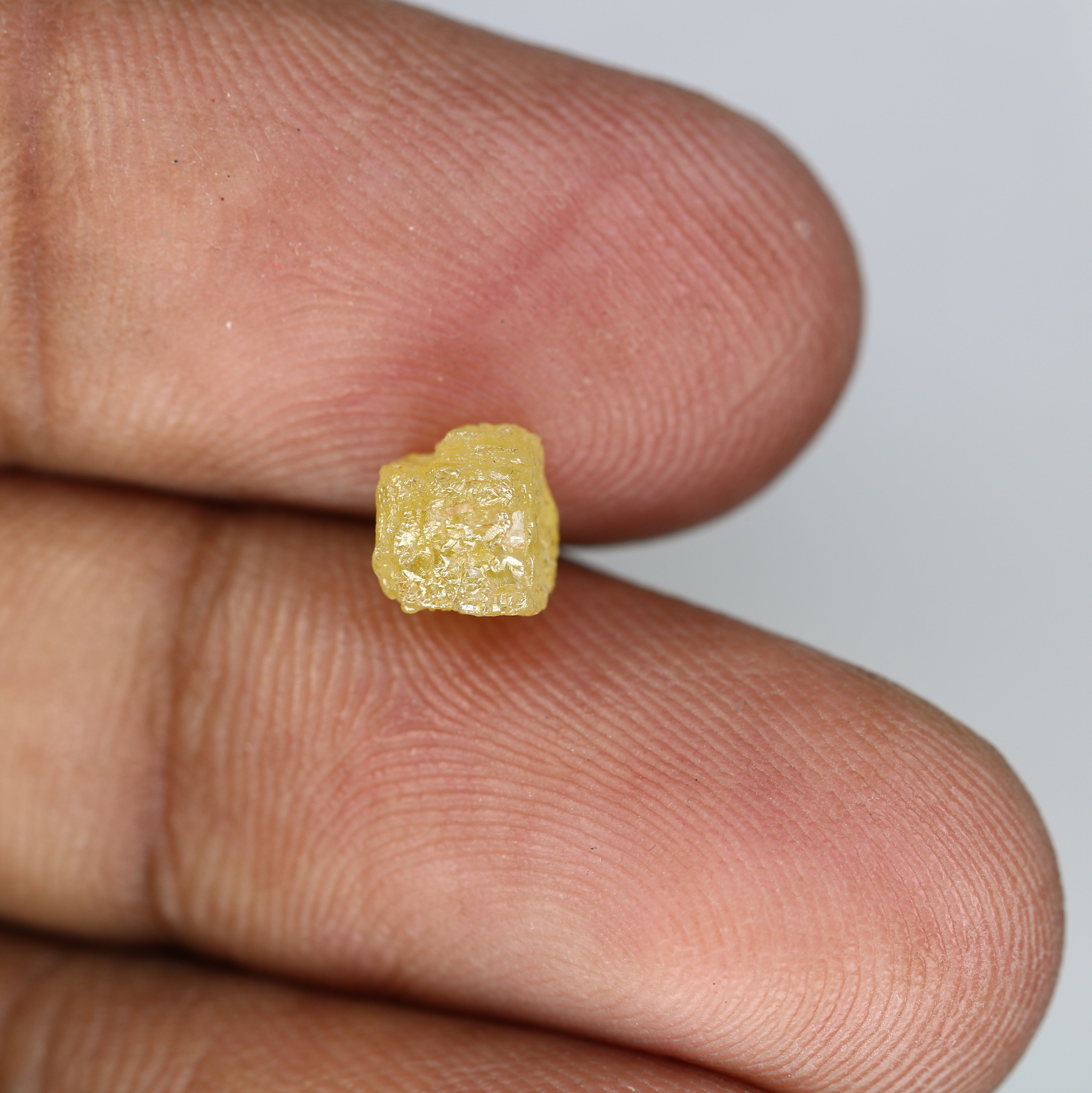 1.93 Carat Yellow Congo Cube Natural Loose Raw Rough Diamond For Wedding Ring