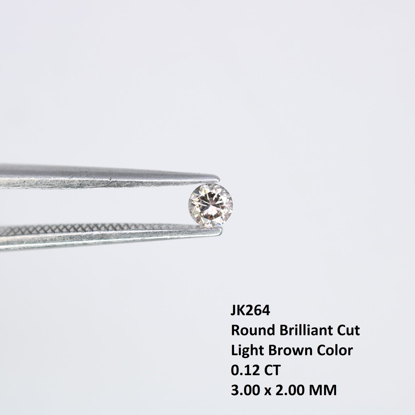 0.12 CT Round Brilliant Cut 3.00 x 2.00 MM Light Brown Diamond For Engagement Ring